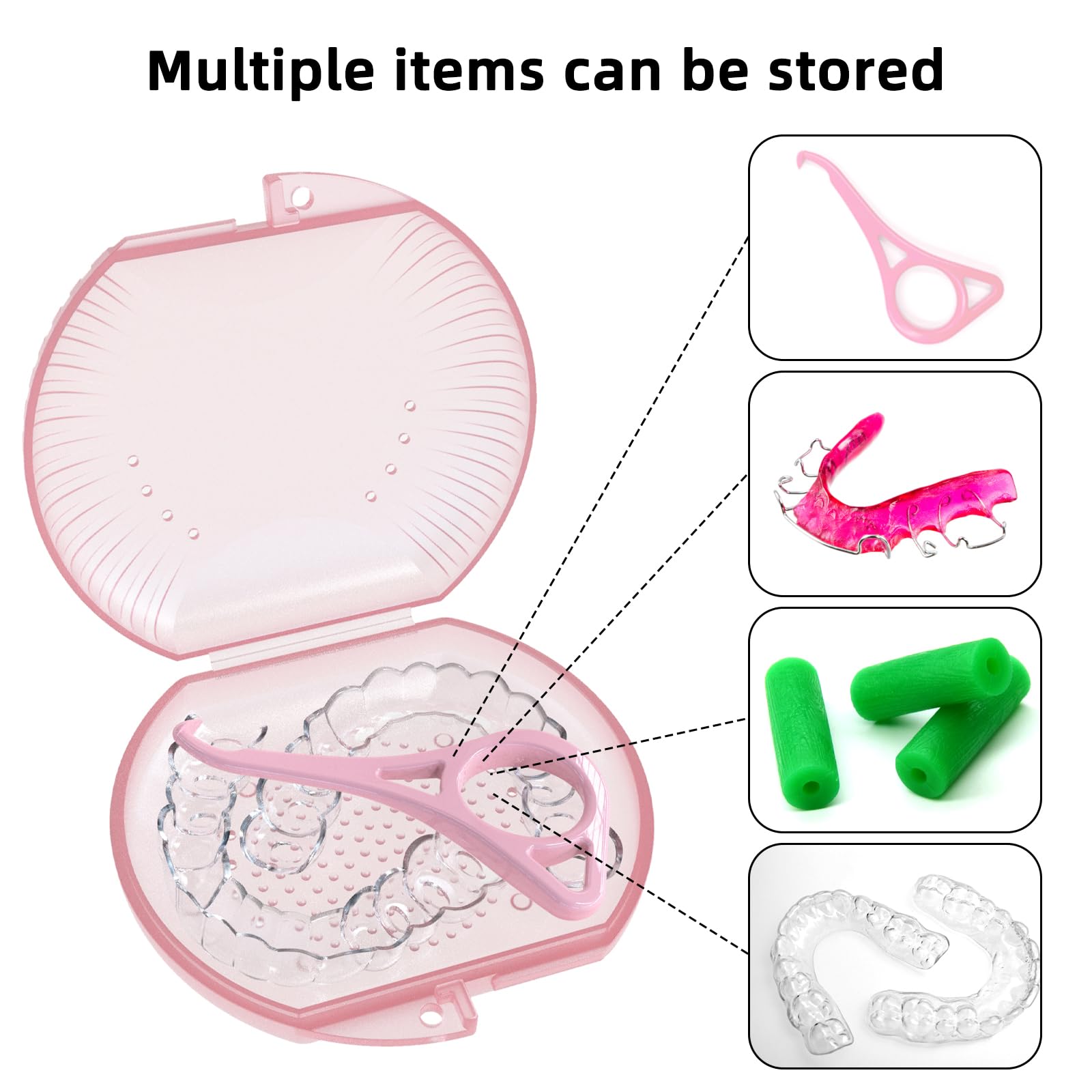 ARGOMAX Aligner Case for Invisalign & Retainers - Orthodontic Storage Box (1 Pack, Pink) - Perfect for Travel, School & Daily Use
