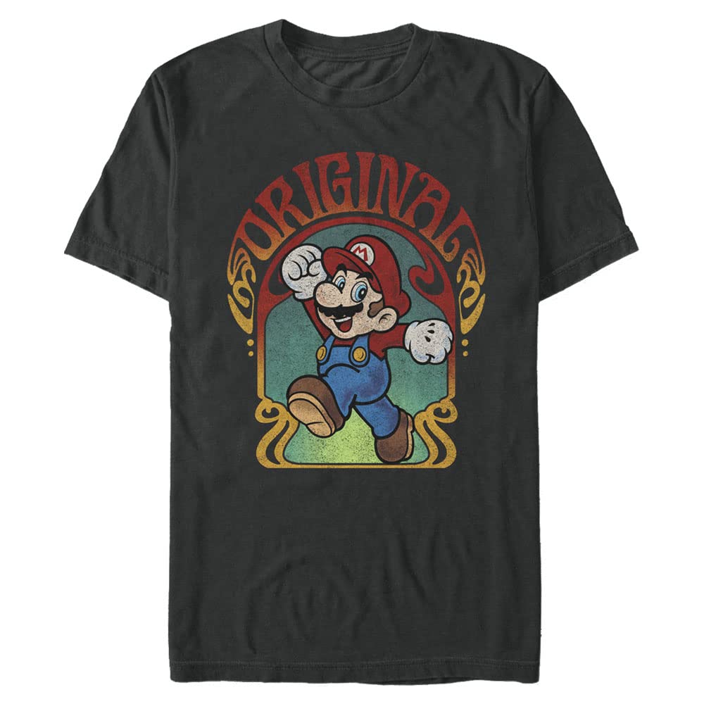 Nintendo Super Mario Surf Graphic Men's Short Sleeve T-Shirt Black - Casual Gaming & Beachwear for Fans