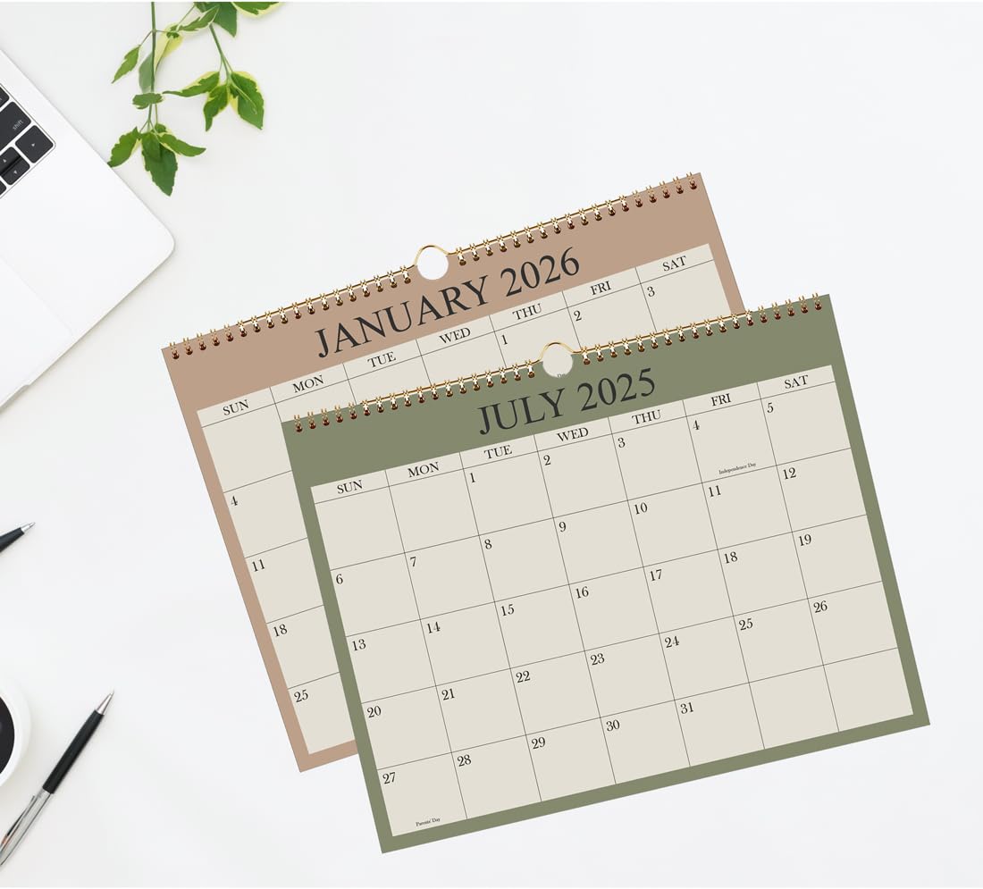 2025-2026 Wall Calendar | 18-Month Planner from July 2025 to December 2026 | Premium Thick Paper with Twin-Wire Binding & Hanging Hook | 8.5