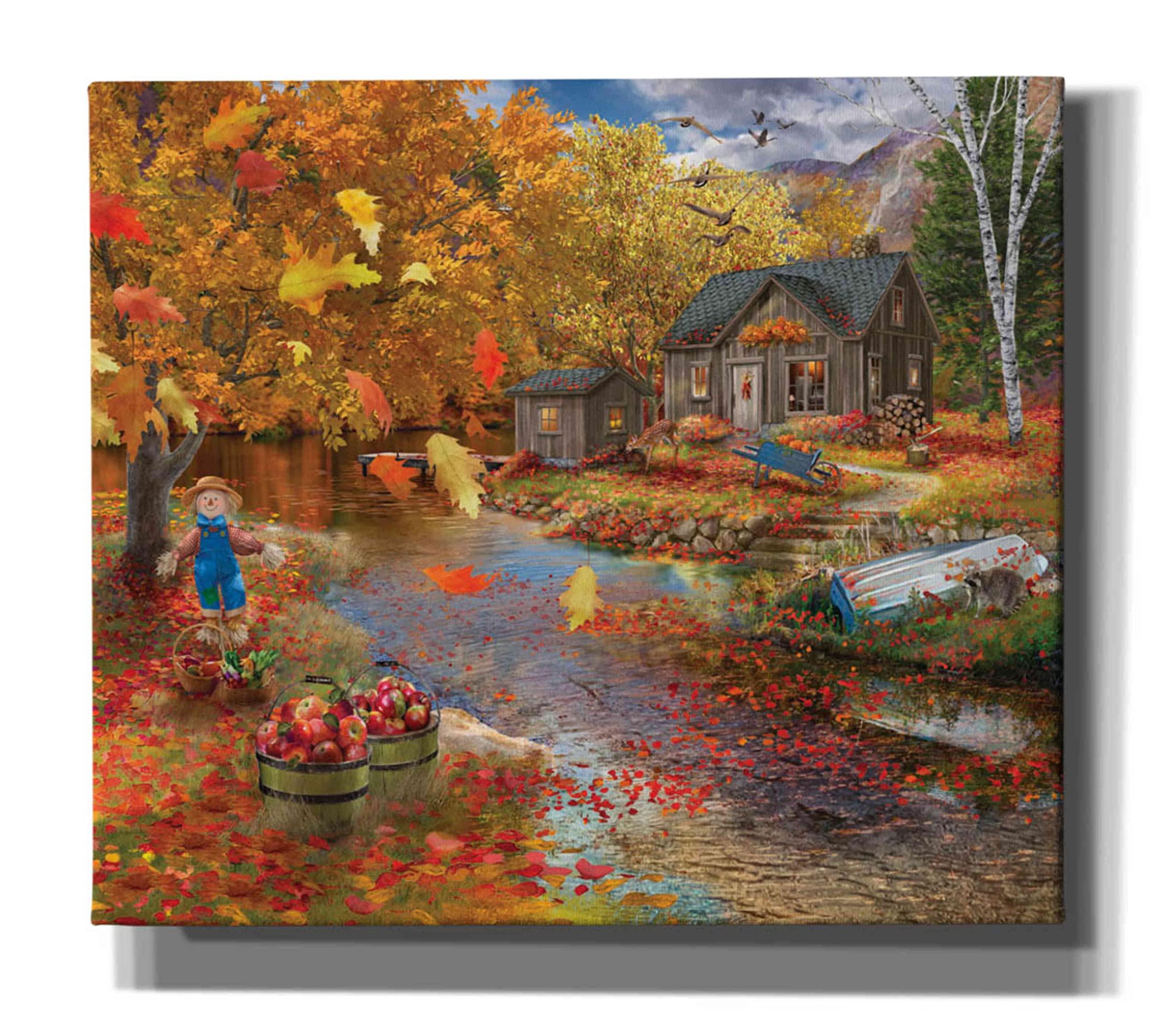 Epic Graffiti 'Autumn Cabin' Canvas Wall Art by Bigelow Illustrations - 30