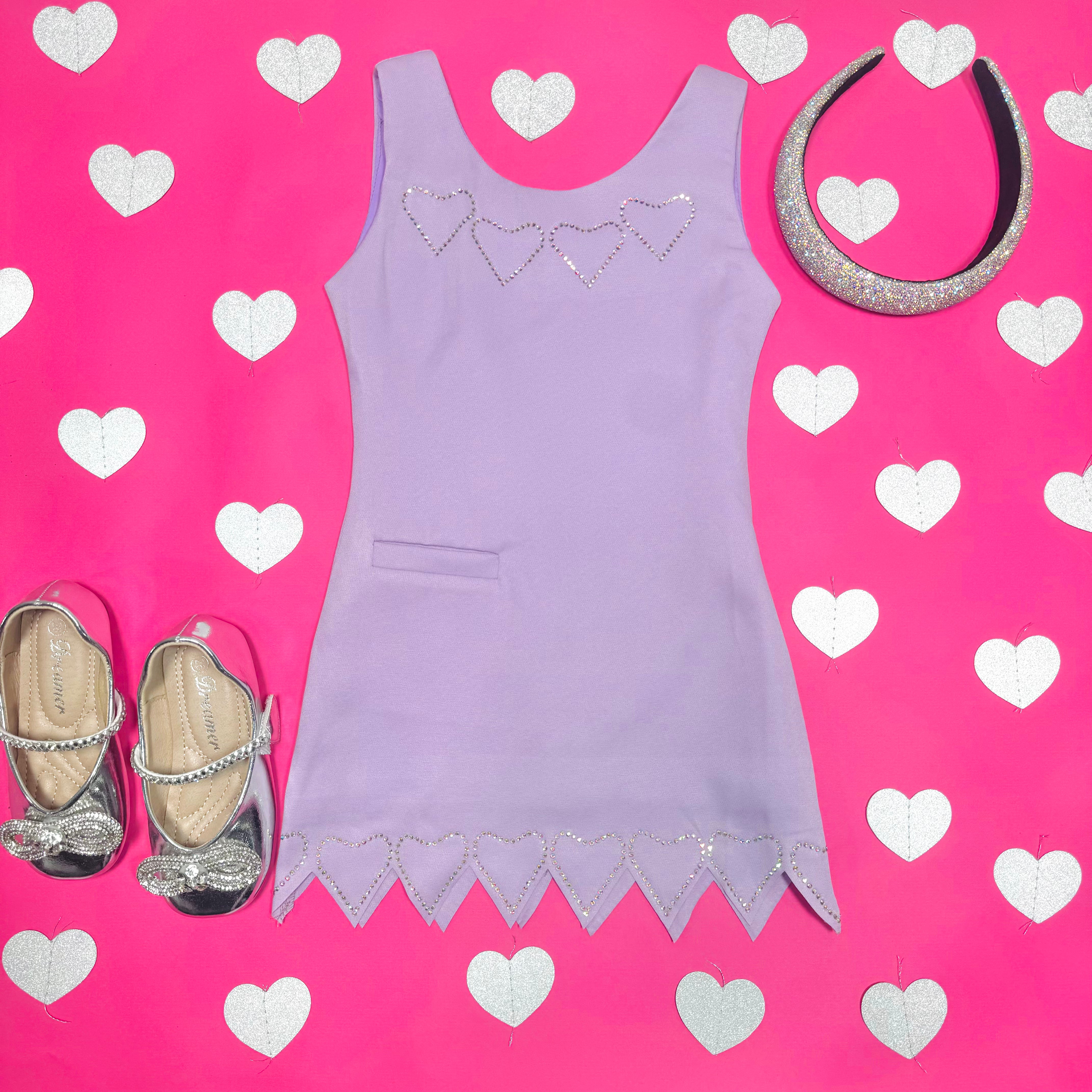 Elegant Paris Crystal Hearts Dress for Women - Perfect for Weddings, Parties & Special Occasions