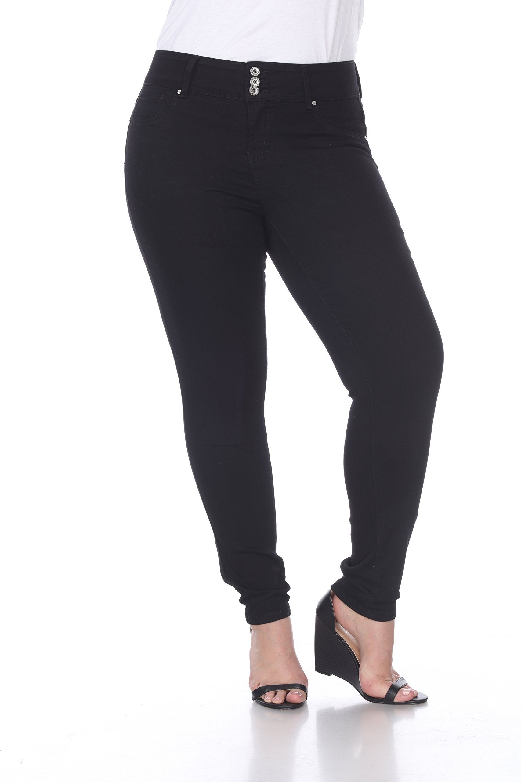 Plus Size Stretchy Slimming Black Denim Jeans for Women - Comfortable High Waist Skinny Jeans for Casual Wear & Everyday Outfits