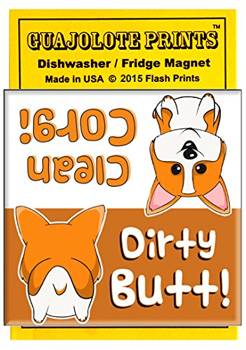 Funny Corgi Butts Dishwasher Magnet - Strong Clean/Dirty Sign for Dishwasher Doors | Kitchen Organization & Dishwashing Helper