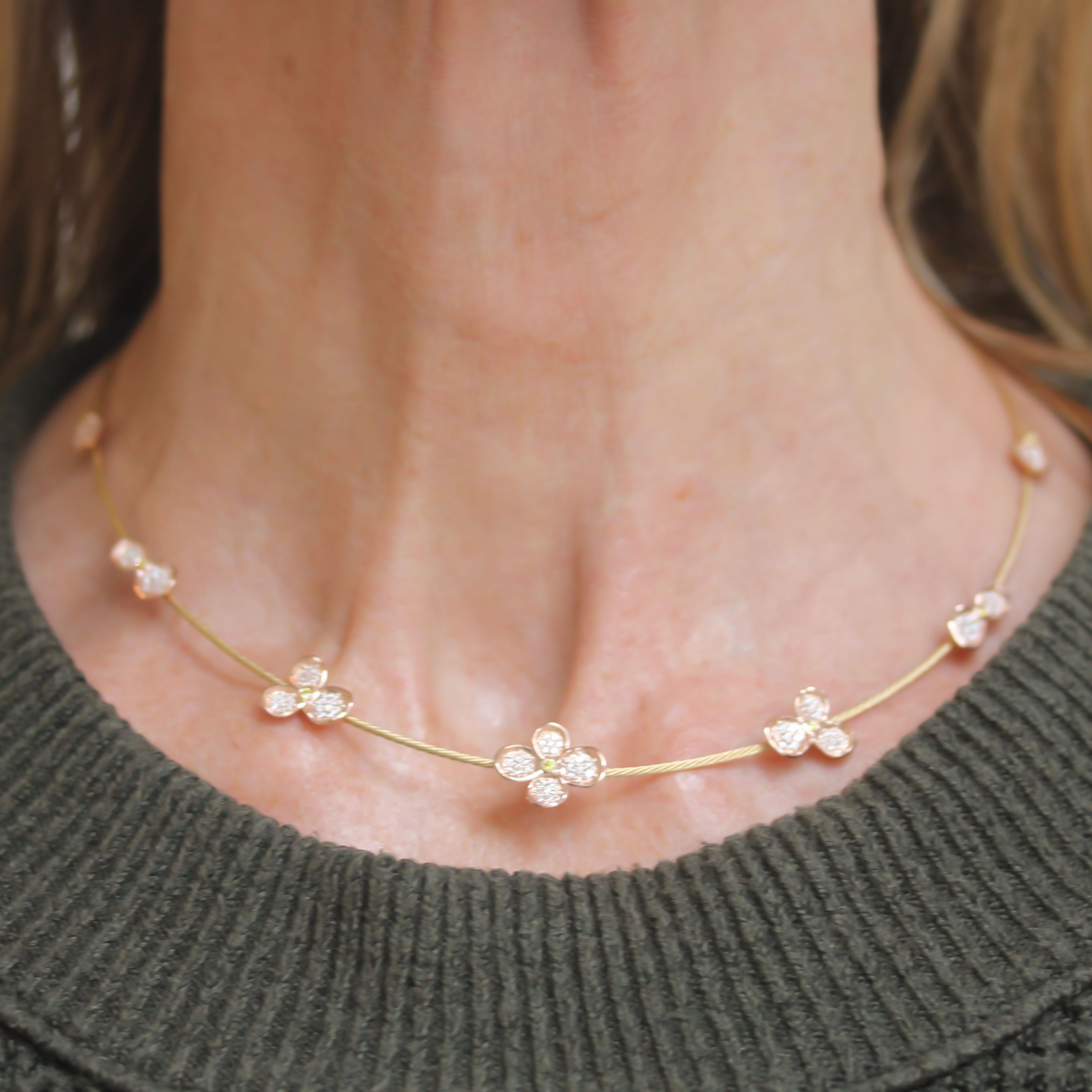 Paul Morelli Forget Me Not Diamond Single Wire Necklace - Elegant & Dainty Jewelry for Women, Perfect for Weddings, Anniversaries & Special Occasions