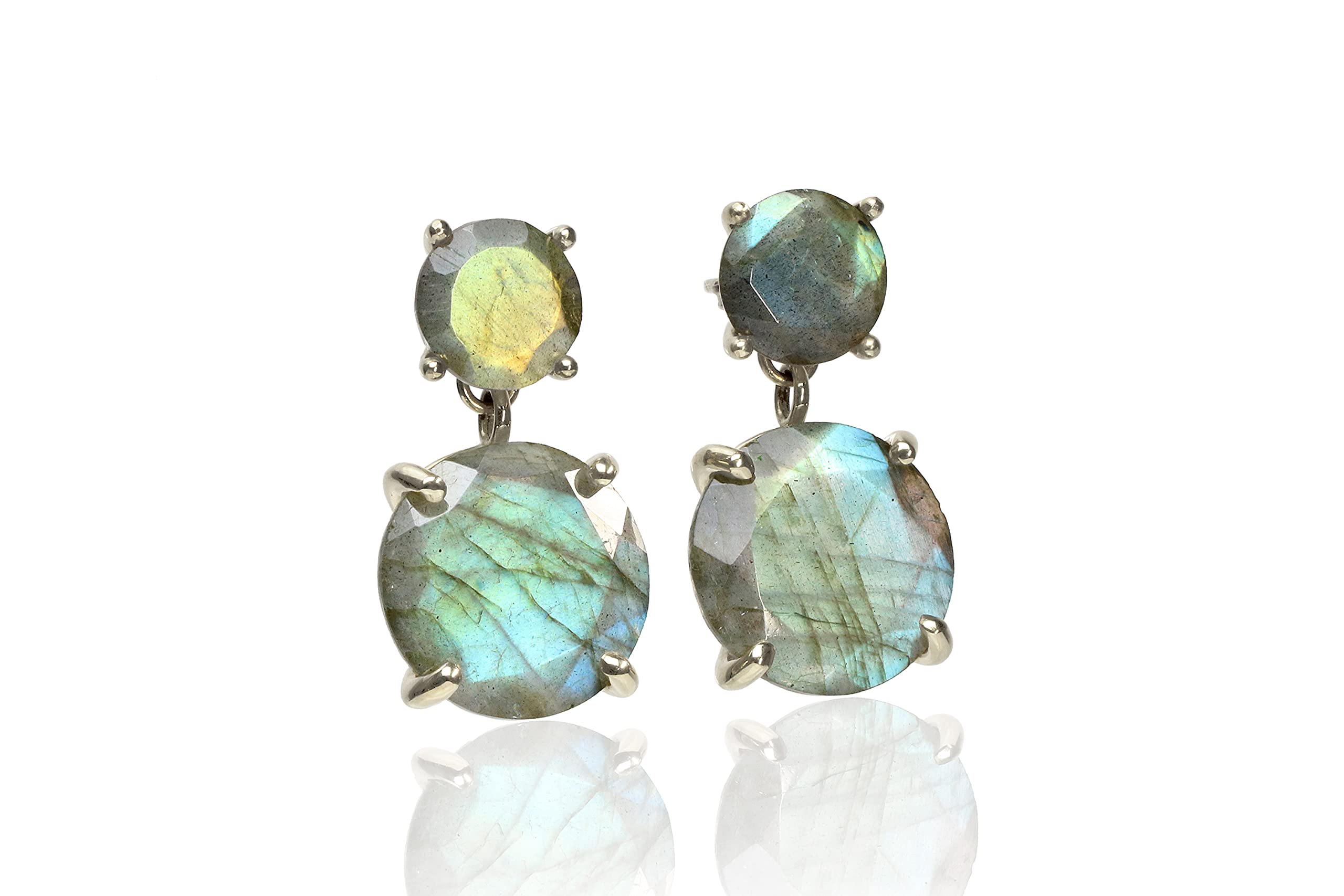 Blue Labradorite Dangle Earrings for Women - Handmade Unique Jewelry Gift for Her - Perfect for Parties & Weddings
