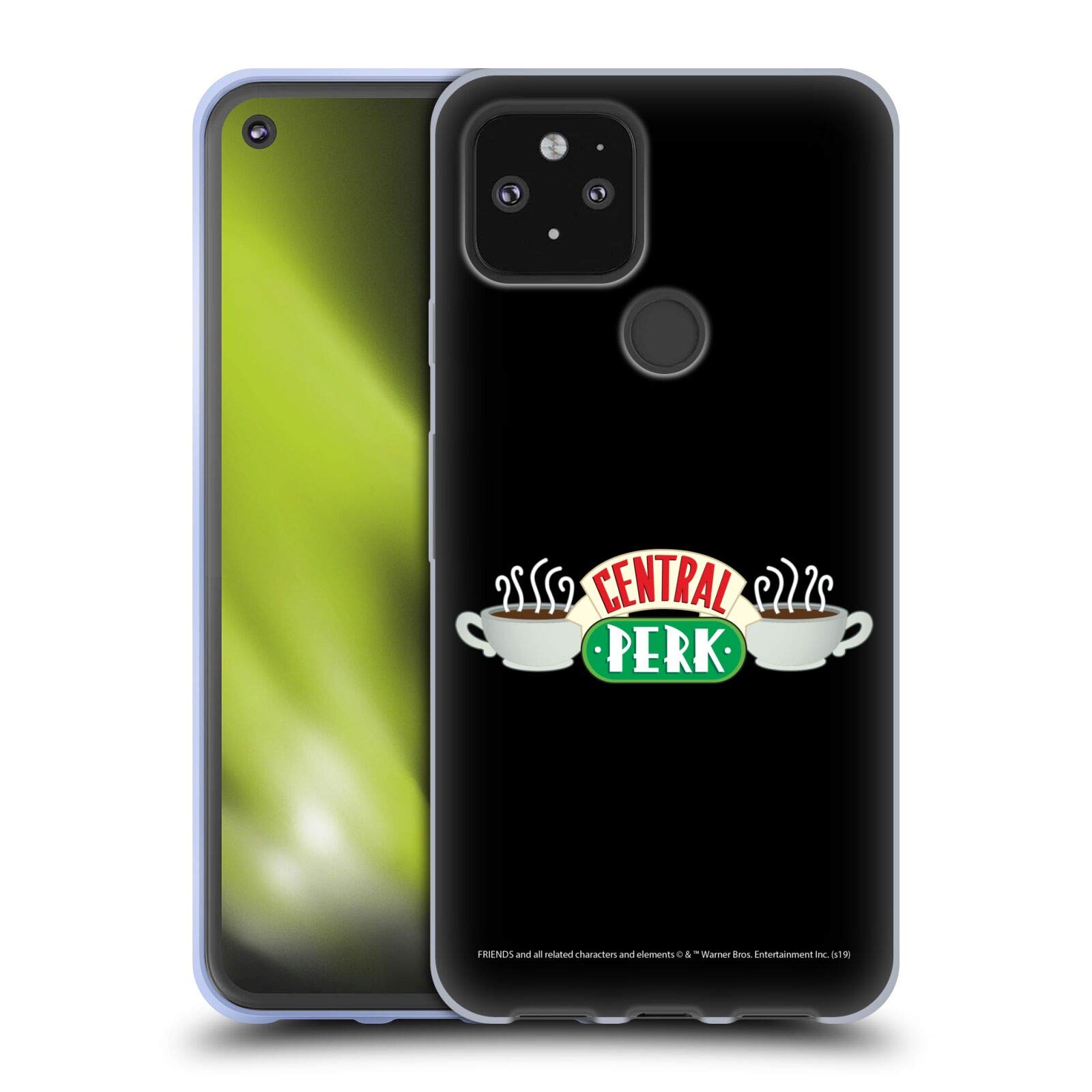 Friends TV Show Central Perk Logo Soft Gel Case for Google Pixel 5 5G - Officially Licensed by Head Case Designs, Perfect for Fans & Daily Protection