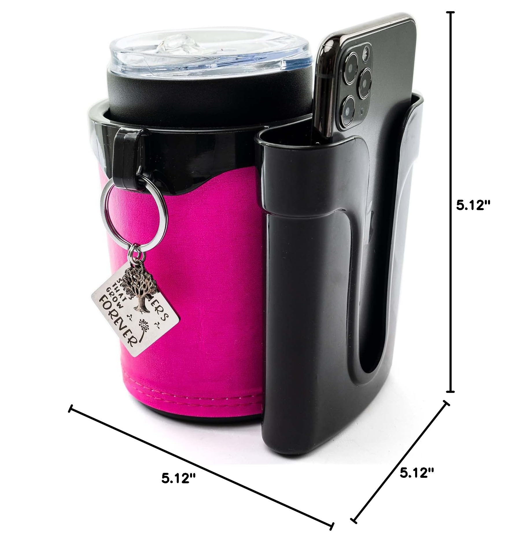 **Adjustable Bike Cup Holder with Phone & Key Holder - Universal Fit for Bicycle, Motorcycle, Scooter & Boat - Perfect for Commuting, Outdoor Adventures & Water Sports**