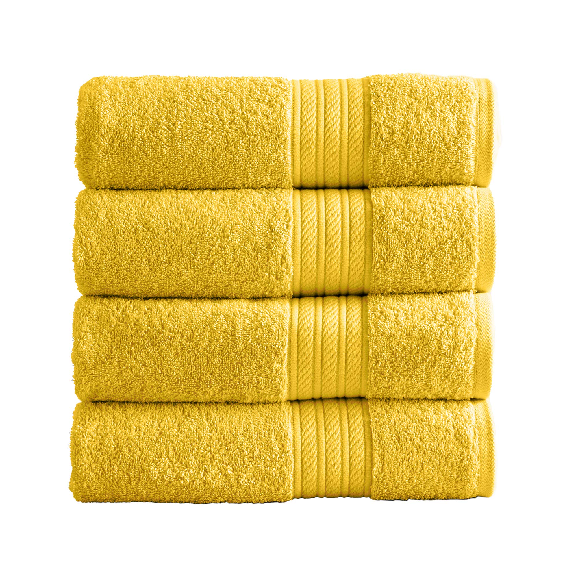 Great Bay Home 100% Cotton Marigold Bath Towel Set | 4 Ultra Soft & Absorbent Quick-Dry Towels (30