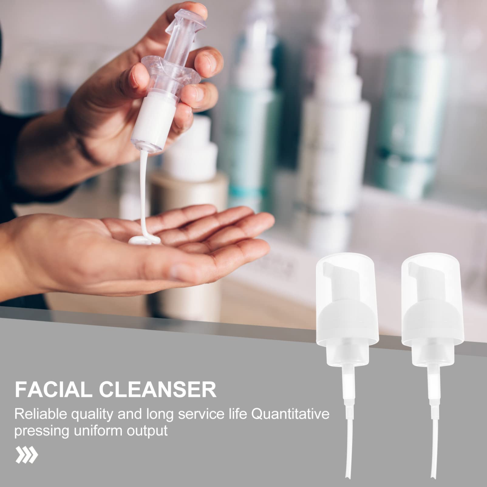 Healifty 3Pcs Foaming Soap Dispenser Pump Replacement Heads - 1.8 x 6.6 Inch Foam Soap Bottle Lids for Hand Soap & Lotion - Perfect for Bathroom, Kitchen & Travel Use