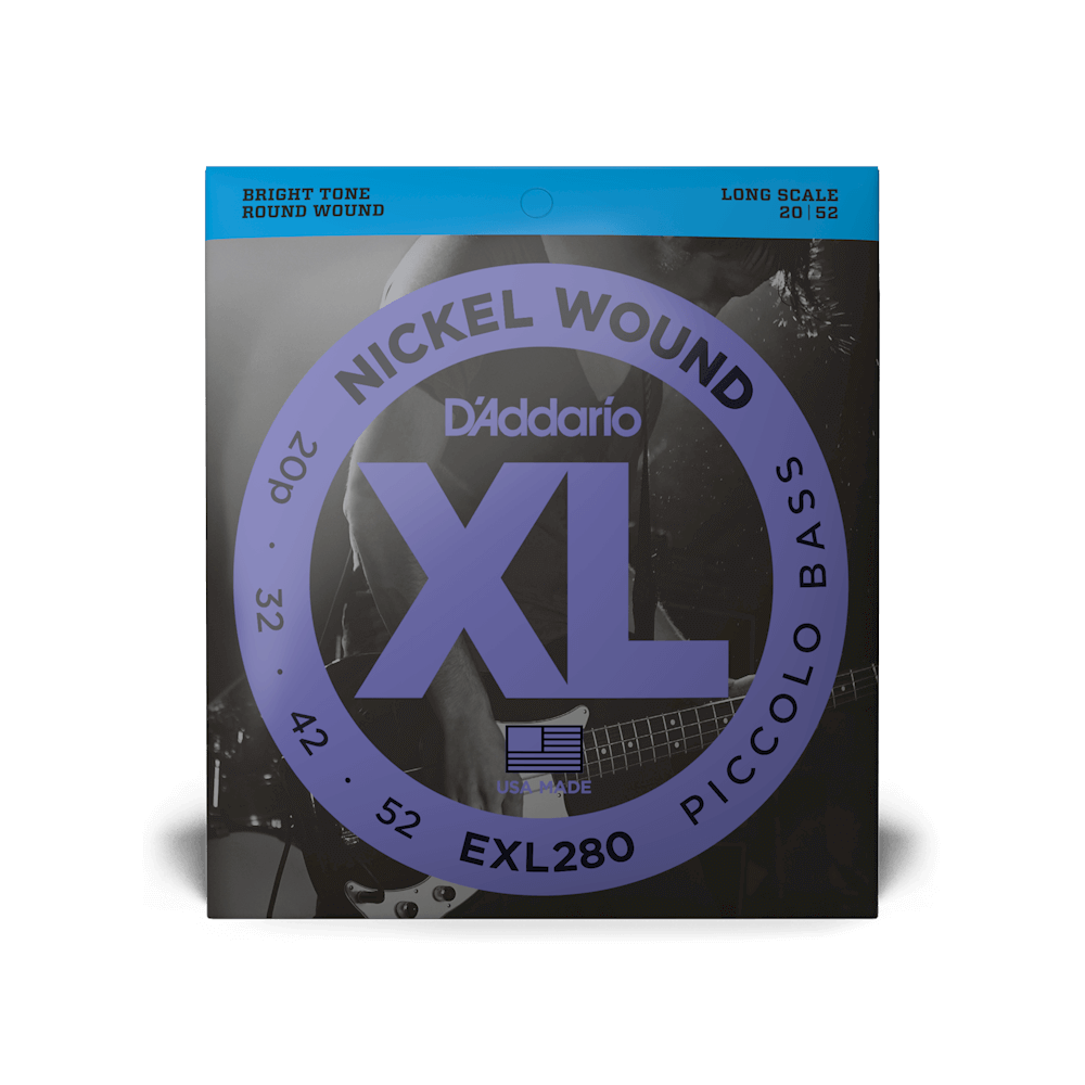 D'Addario XL Nickel Wound Piccolo Bass Strings - Long Scale Electric Bass Guitar Strings Set for Enhanced Tone & Durability - Perfect for Studio Recording, Live Performances & Practice Sessions