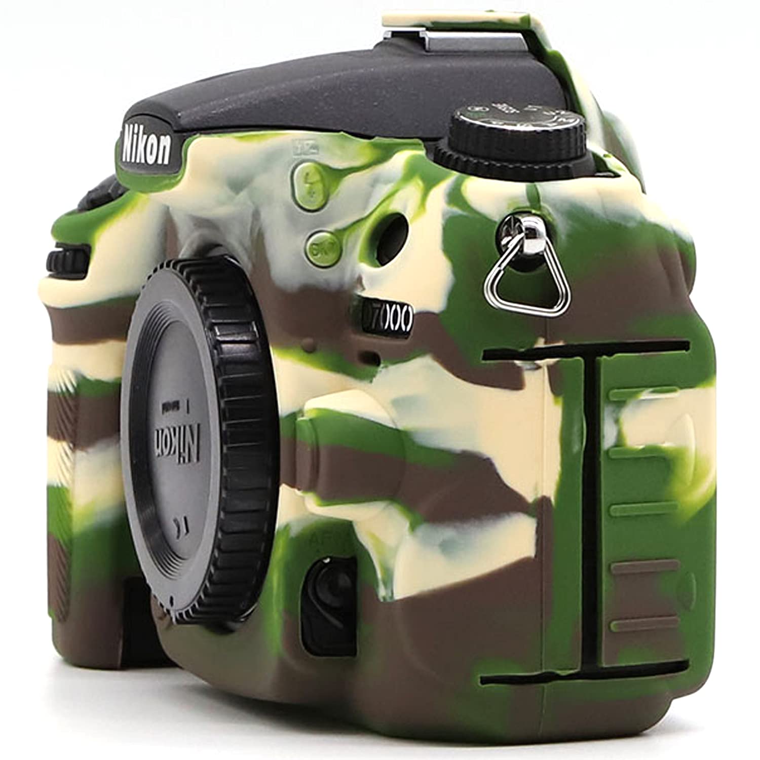 Professional Waterproof Silicone Camera Case for Nikon D7000 DSLR - Shockproof Protective Cover with Anti-Slip Grip (Army Green) | Perfect for Outdoor Photography, Travel & Adventure Shooting