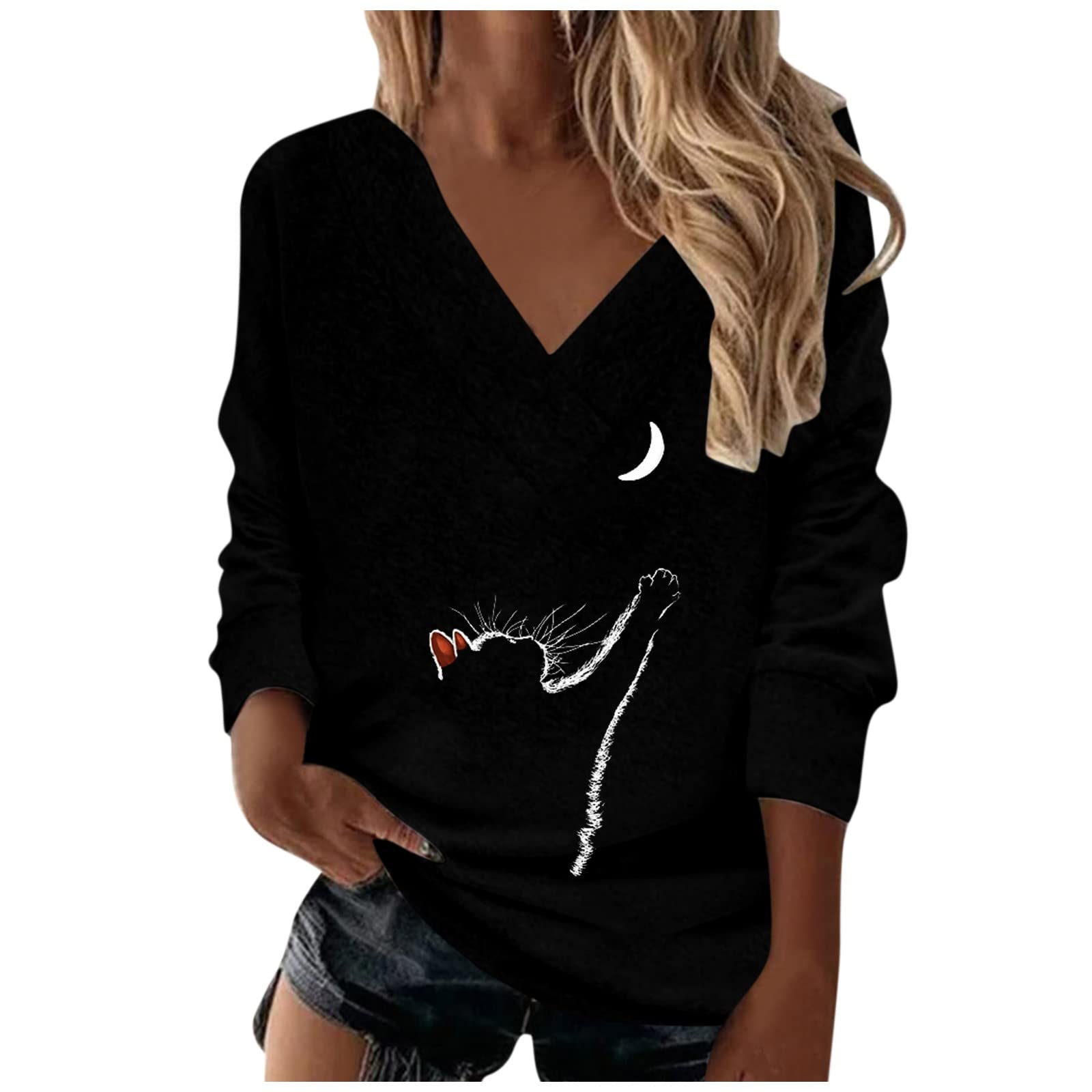 Stylish Mebamook Women's White Halter Top - 2022 Fashion Printed V-Neck Long Sleeve Blouse, Plus Size Casual Pullover for Summer Outings & Beach Wear