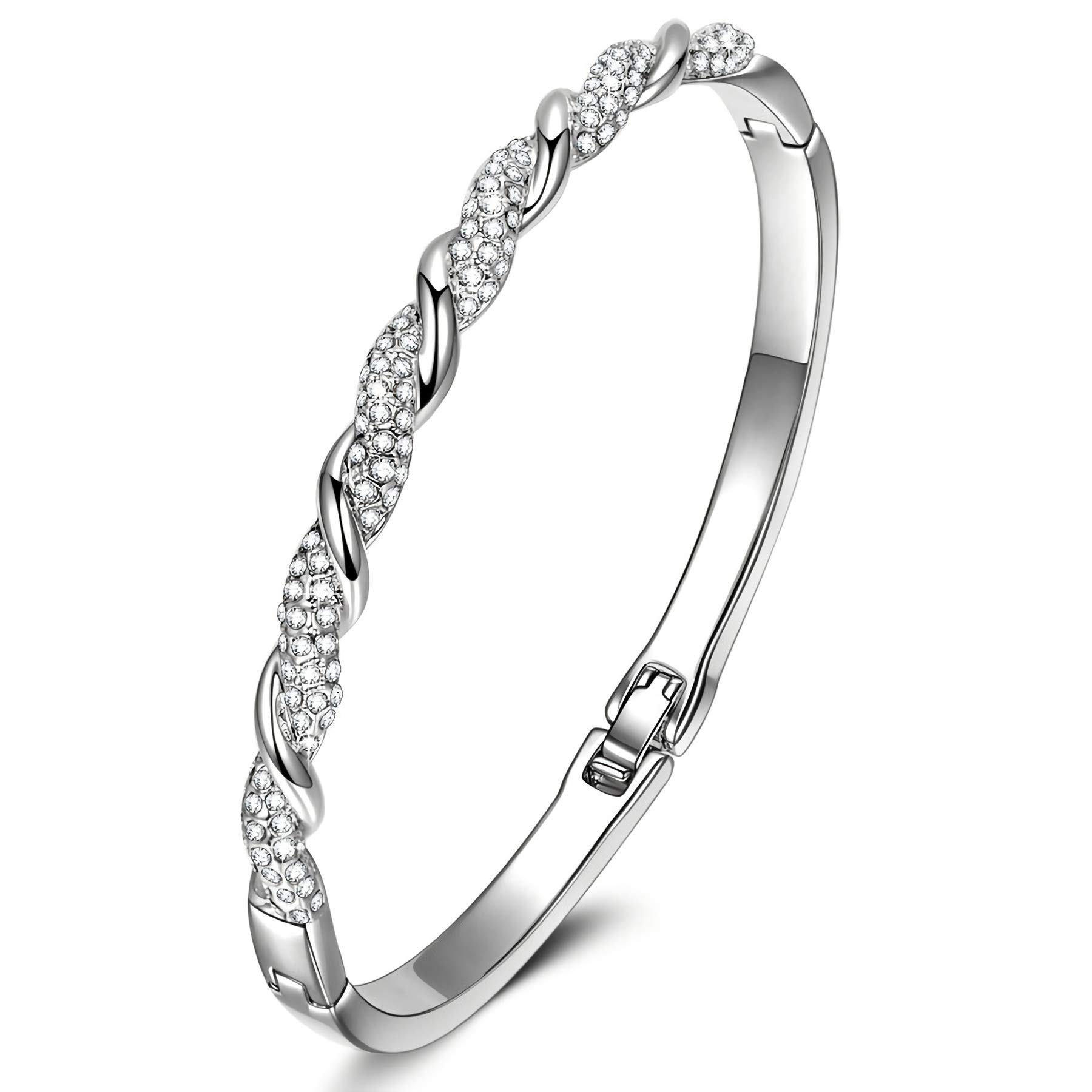Alex Perry Christmas Jewelry Gifts for Women - Never Be Apart Twisted Bangle Bracelet with Austrian Crystals, Elegant Holiday Birthday Gift for Her | Perfect for Christmas, Anniversary & Special Occasions
