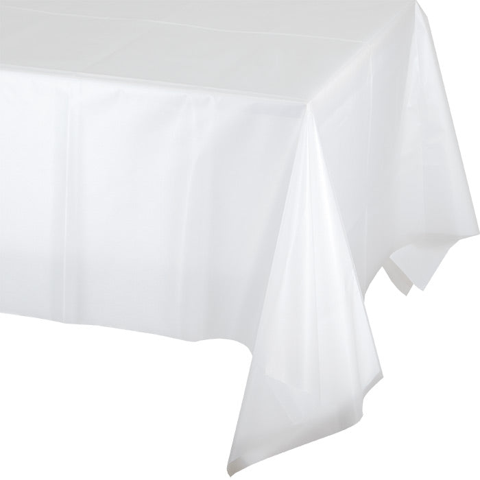 12-Pack Clear Plastic Table Covers - Disposable Waterproof Table Protectors for Parties, Picnics & Events - Bulk Pack for Catering, Restaurants & Home Use