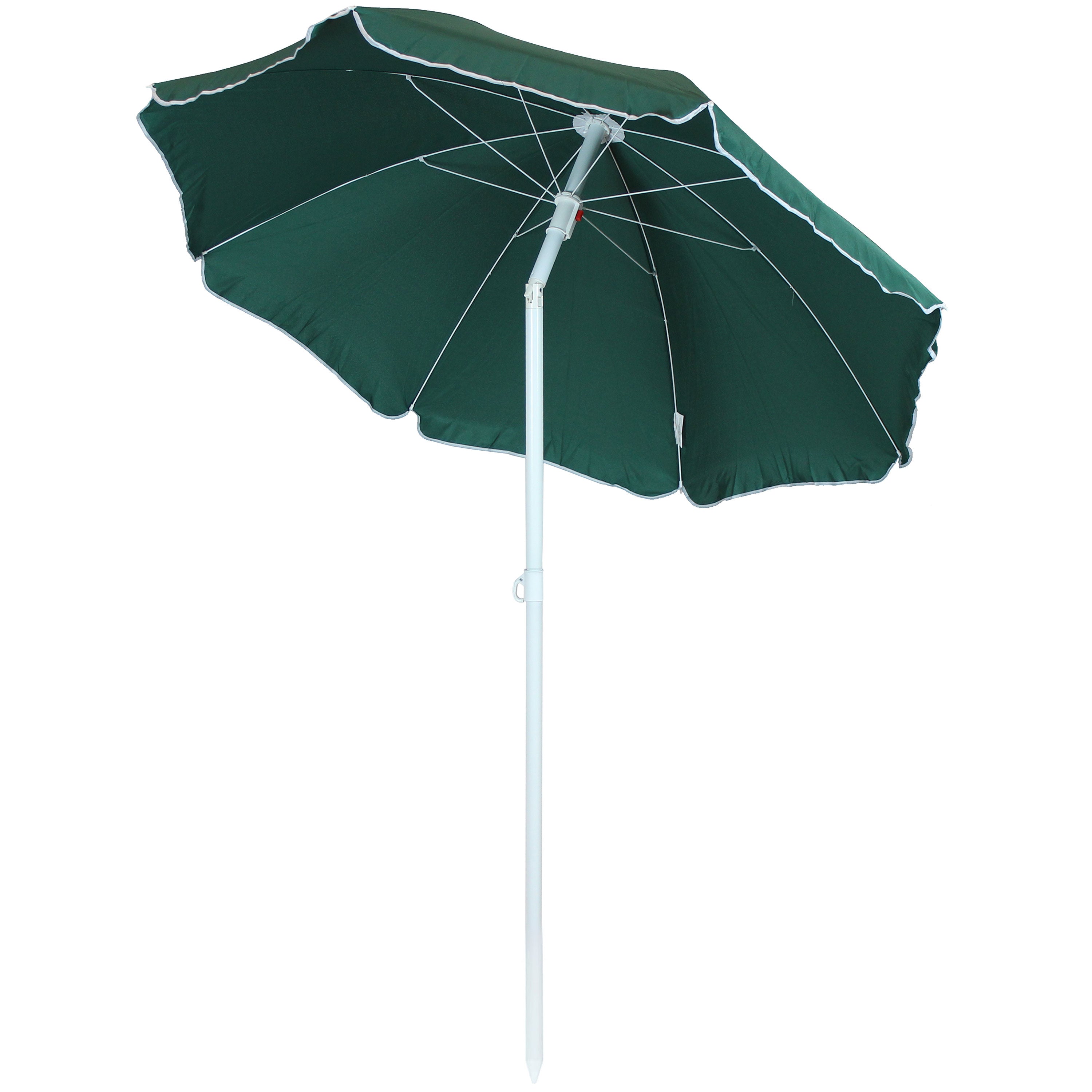 Sunnydaze 5-Foot Steel Beach Umbrella with Adjustable Tilt - UV Protection for Poolside, Backyard, and Outdoor Relaxation