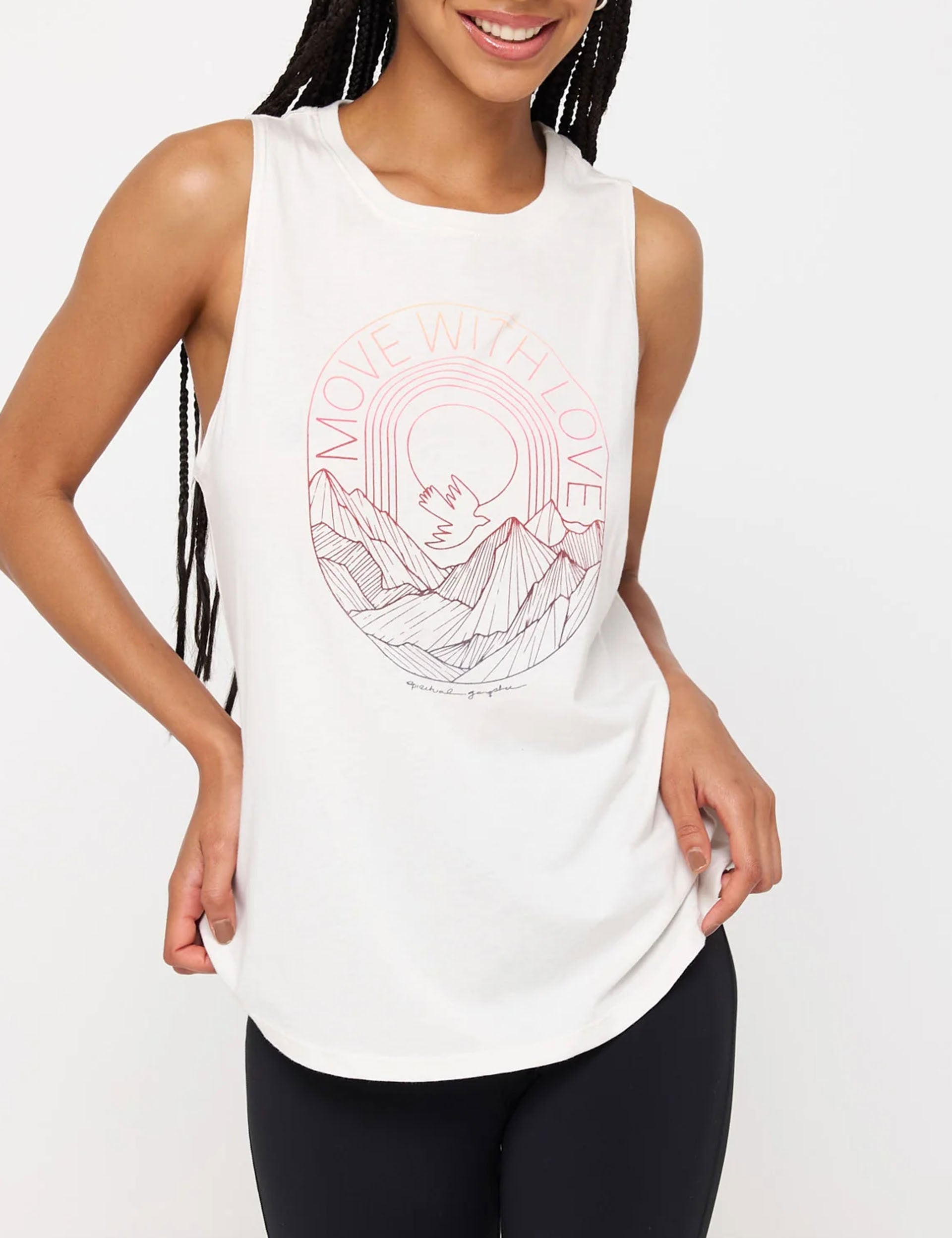 Move With Love Jade Tank Top - Soft & Comfortable Women's Yoga Shirt - Perfect for Yoga, Pilates & Casual Wear