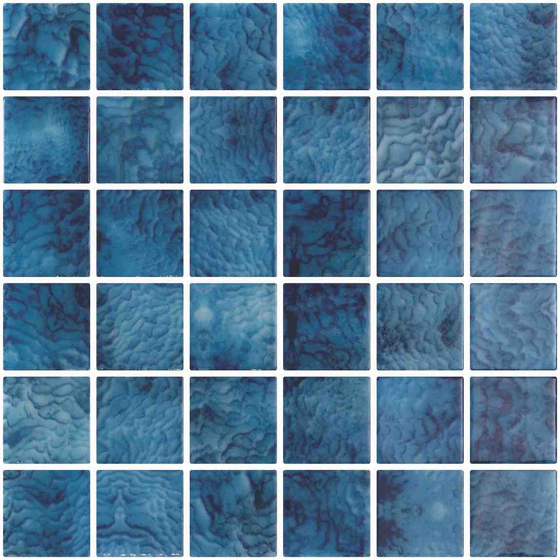 Glass Pool Mosaic Tile 2x2 Inch - Coral Reef Blue for Swimming Pools, Backsplashes & Bathroom Walls - Waterproof & Durable Decorative Tiles