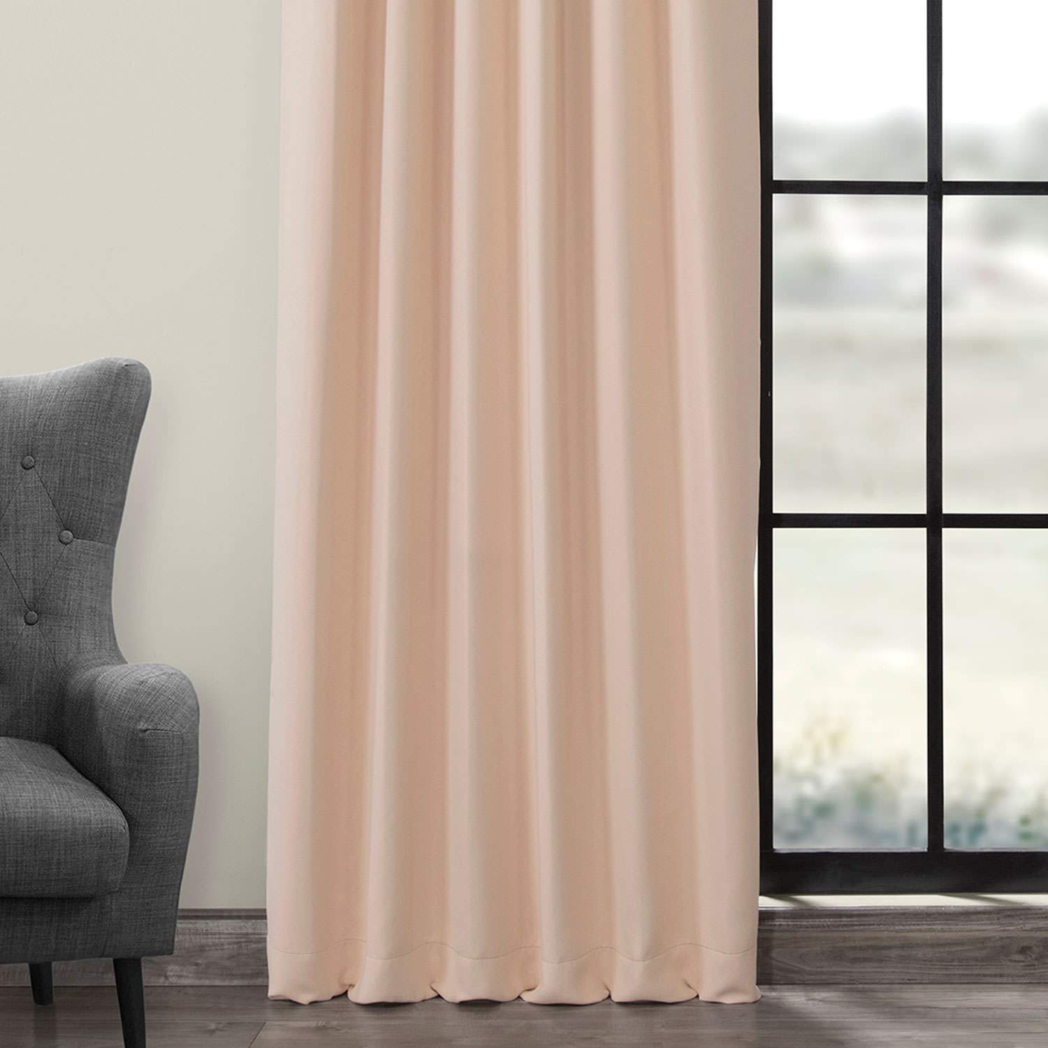 Room Darkening Curtains 50x96 Inches - Blackout Drapes for Bedroom & Living Room Decor - 1 Panel Peach Sheer Window Treatment - HPD Half Price Drapes BOCH-141314-96 | Perfect for Nursery, Home Theater & Light Control