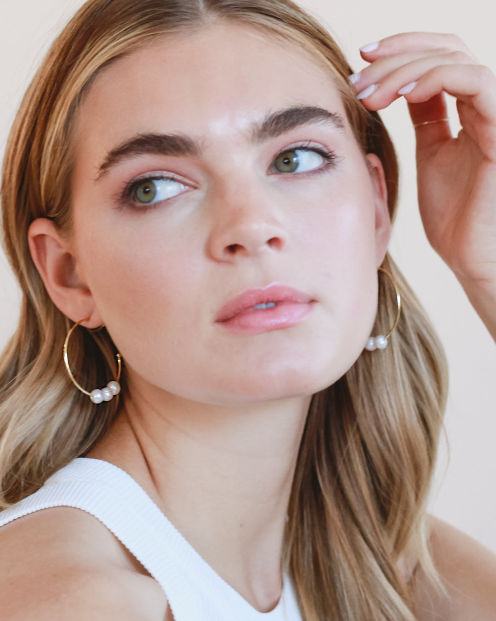 Maisie Pearl Hoop Earrings - Elegant Gold-Plated Pearl Dangle Earrings for Women | Perfect for Weddings, Parties & Everyday Wear