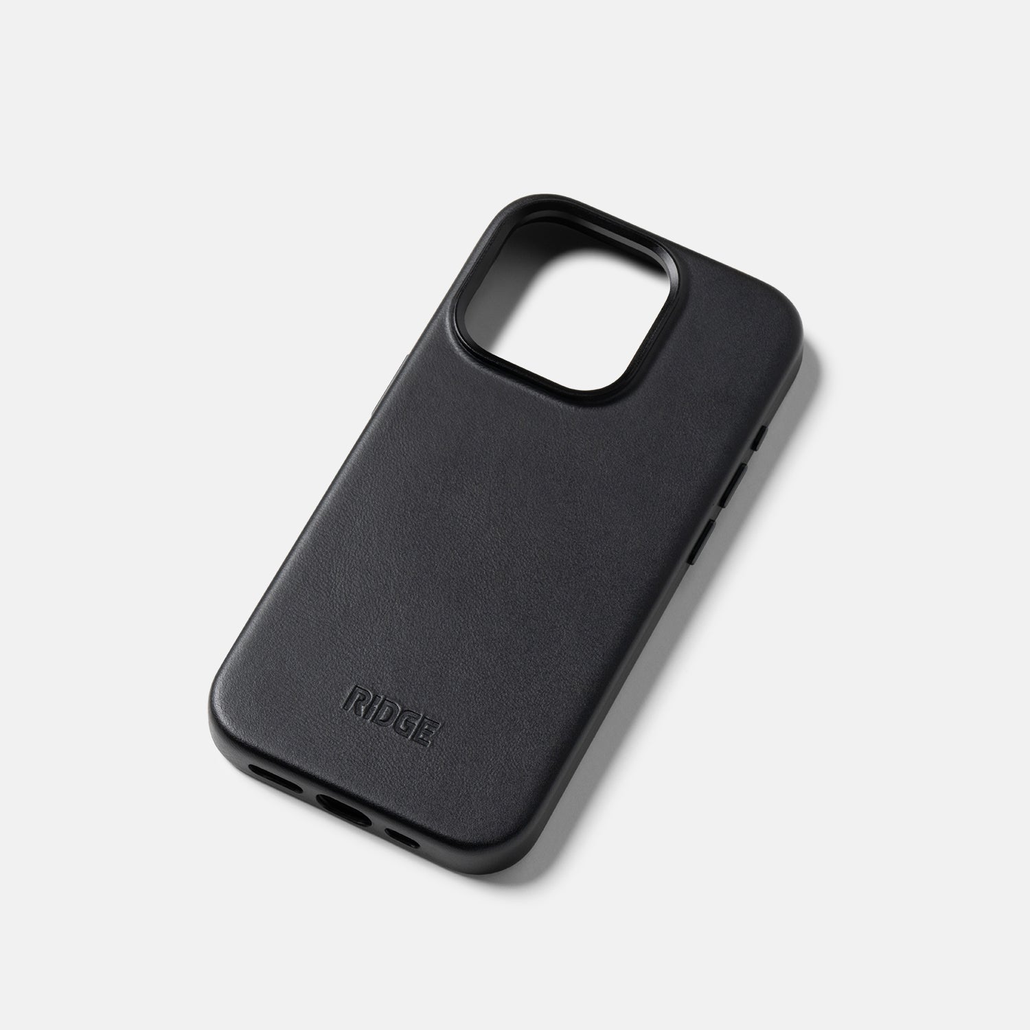 Premium Genuine Leather iPhone 15 Pro Case - Slim Protective Cover with Raised Bezels (Midnight Black) | Perfect for Business Professionals & Daily Use