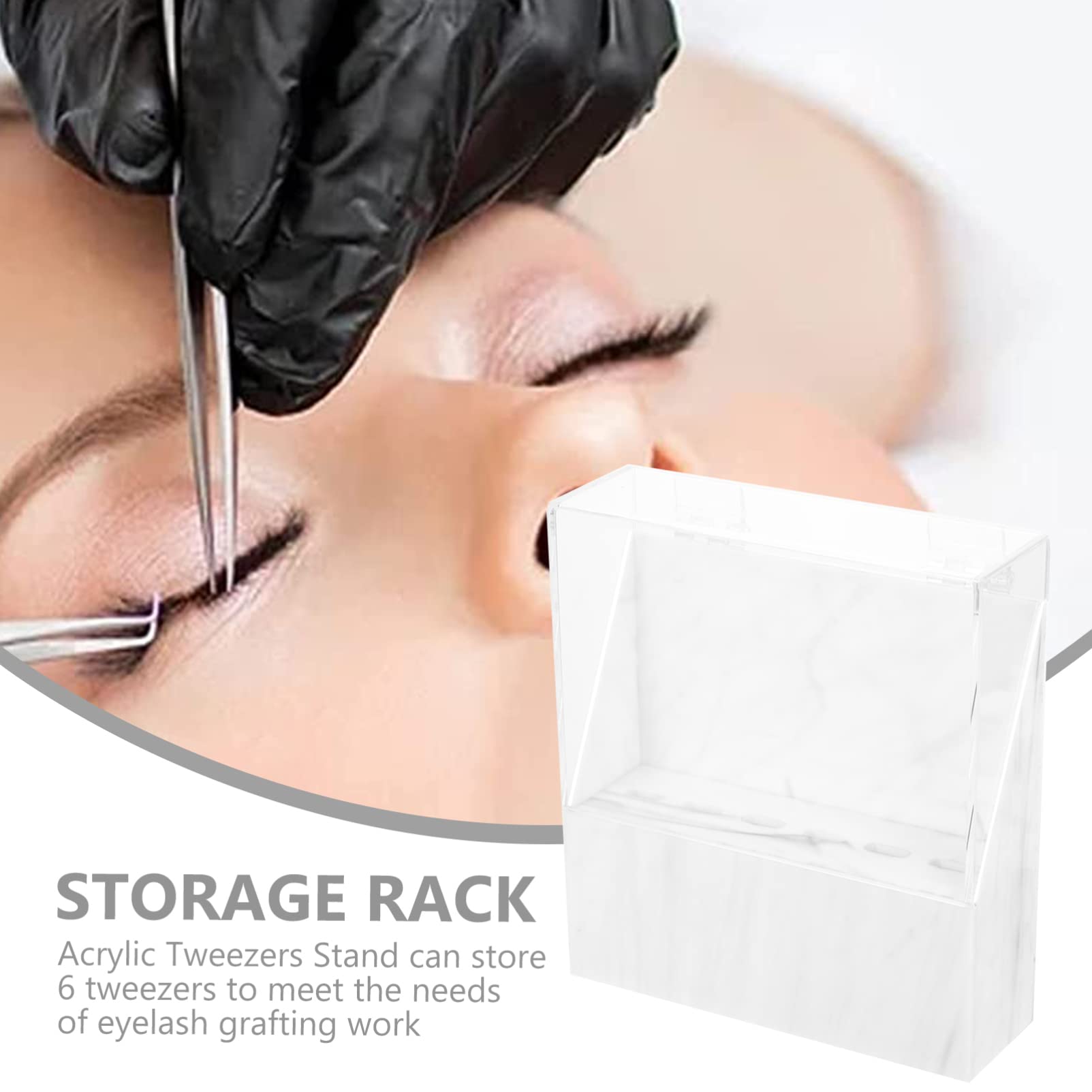SHERCHPRY Acrylic Eyelash Extension Storage Rack & Holder - White Beauty Stand for Salon & Home Use - Organize Lash Tools & Extensions