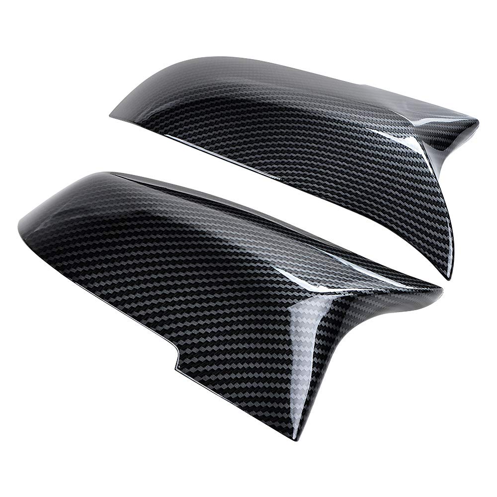 Carbon Fiber Left Right Door Wing Side Rear View Mirror Cover Cap for BMW 2014-2018 F01 F02 730 740 750 760 Models - Perfect Fit & Stylish Upgrade for Enhanced Vehicle Appearance