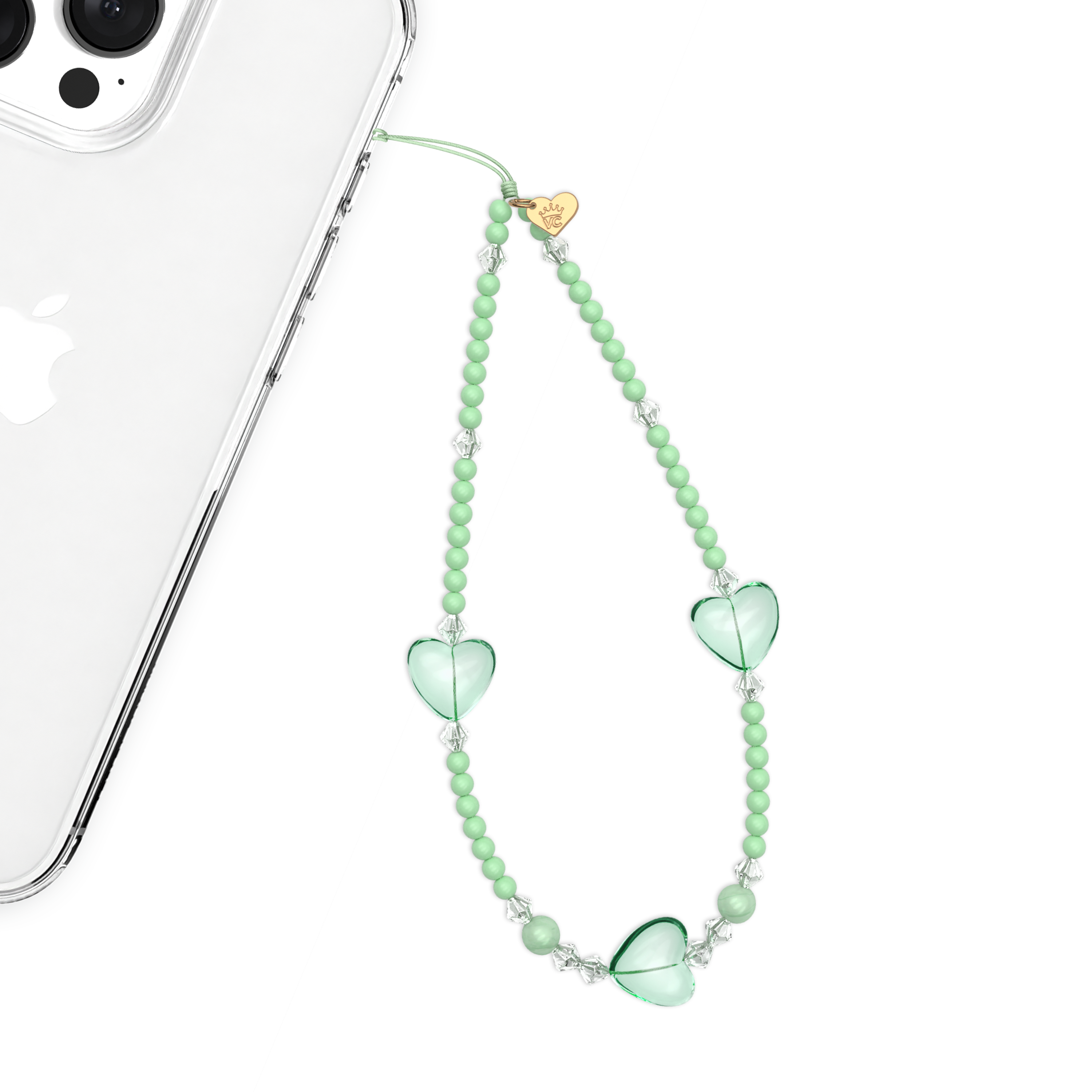 Green Heart Phone Charm - Cute & Stylish Phone Accessory for Girls & Women | Perfect Gift for Valentine's Day, Birthday, Christmas | Use as Phone Strap, Keychain, Bag Charm