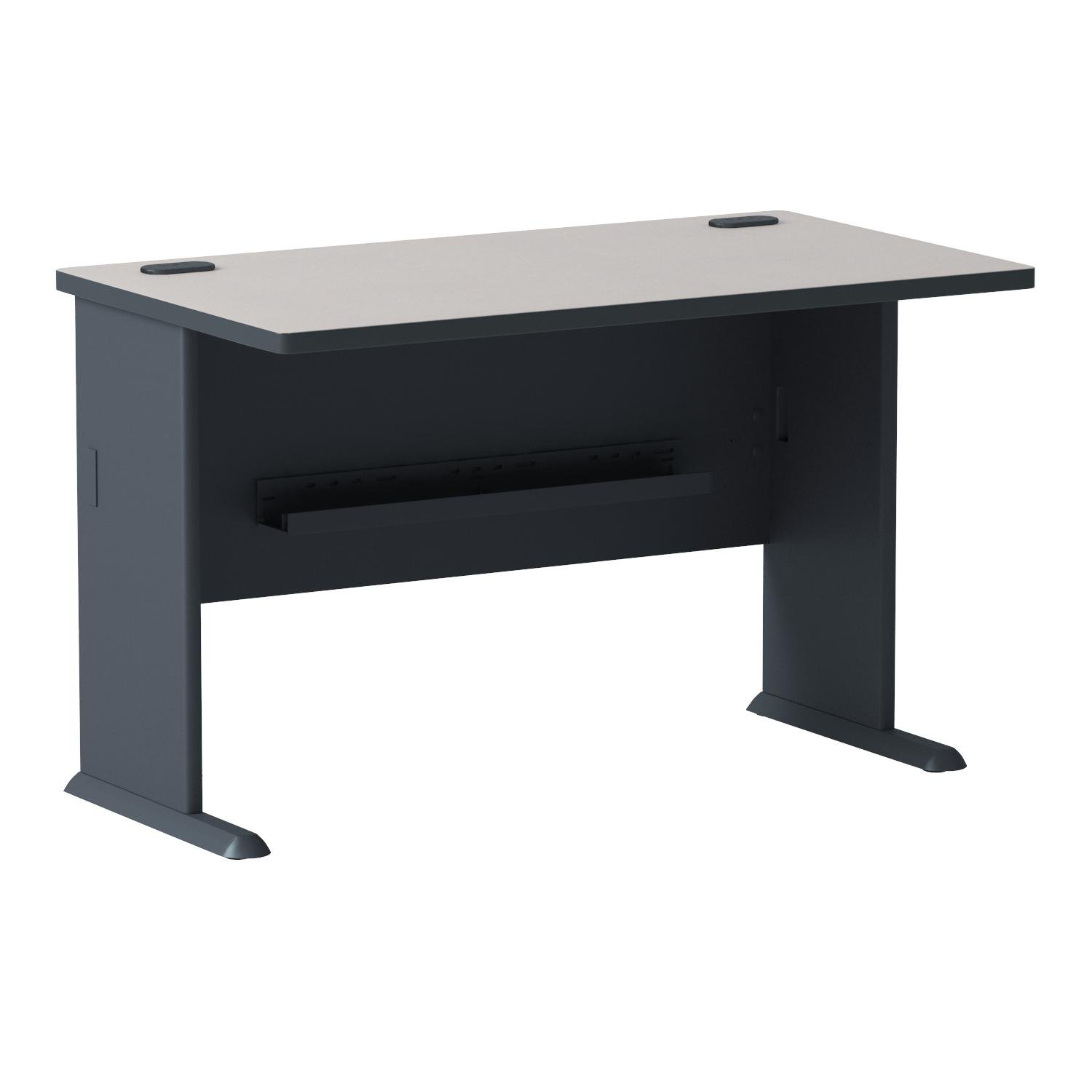 Bush Business Furniture Series A 48W White Spectrum & Slate Computer Desk | Compact Office Table for Home & Professional Workspaces | Perfect for Remote Work, Study & Small Office Setups
