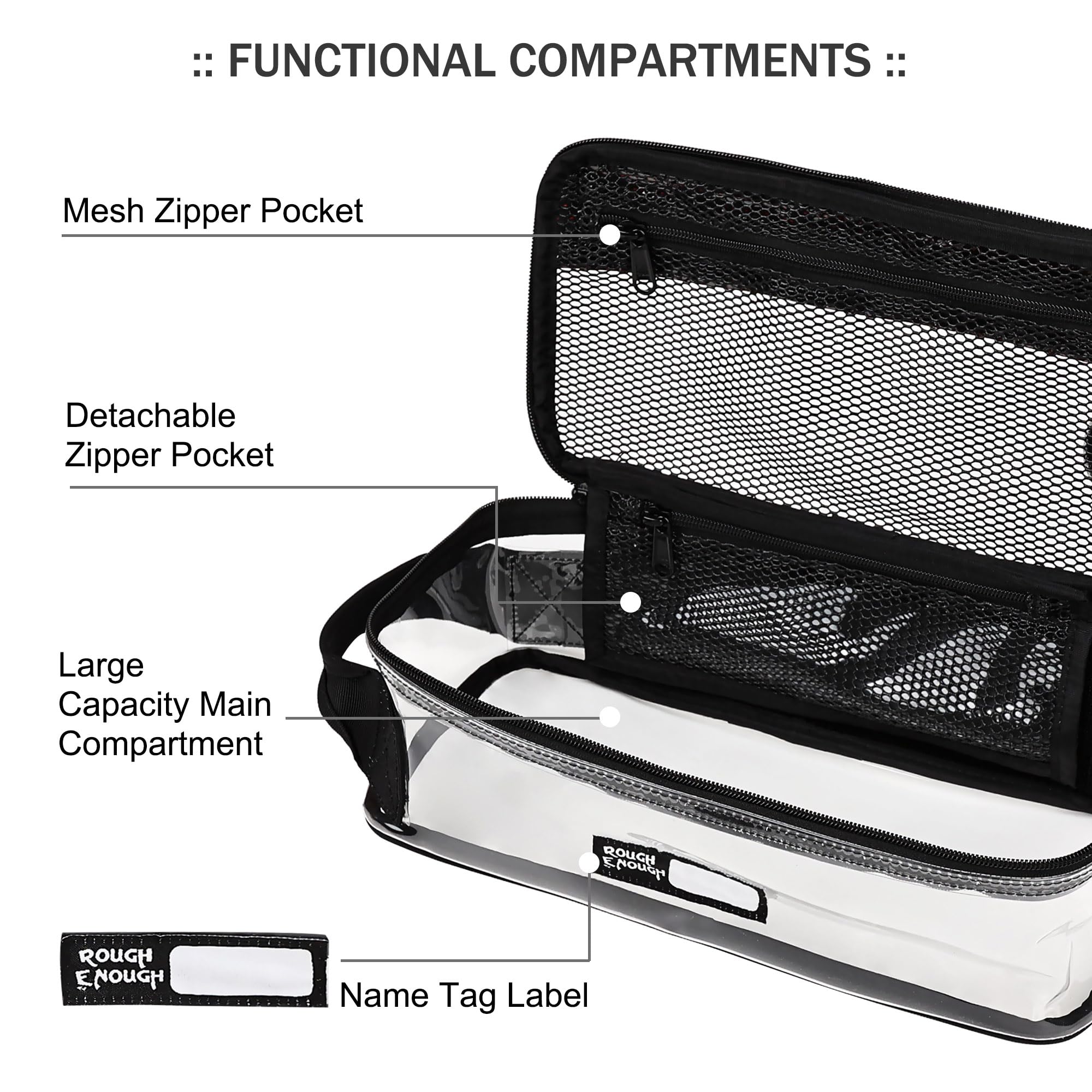 Large Clear Travel Toiletry Bag for Men - Shaving Kit Organizer, Medicine Case Pouch - Perfect for Gym, Camping & Business Trips