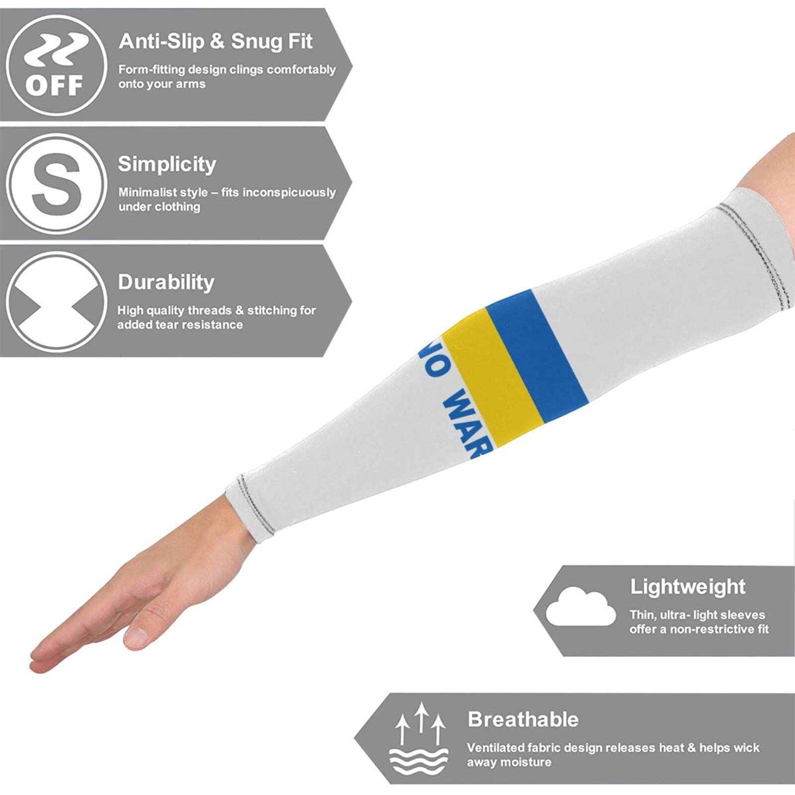 Ukrainian Flag Arm Sleeves - Cooling & Warming UV Protection Arm Guards (Pair) - Perfect for Sports, Outdoor Activities & National Pride Events