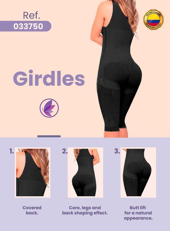 Fajitex Women's High Compression Shapewear - Colombian Fajas Moldeadoras Full Body Girdle with Built-in Bra | Tummy Control & Waist Trainer for Postpartum, Workout & Everyday Wear