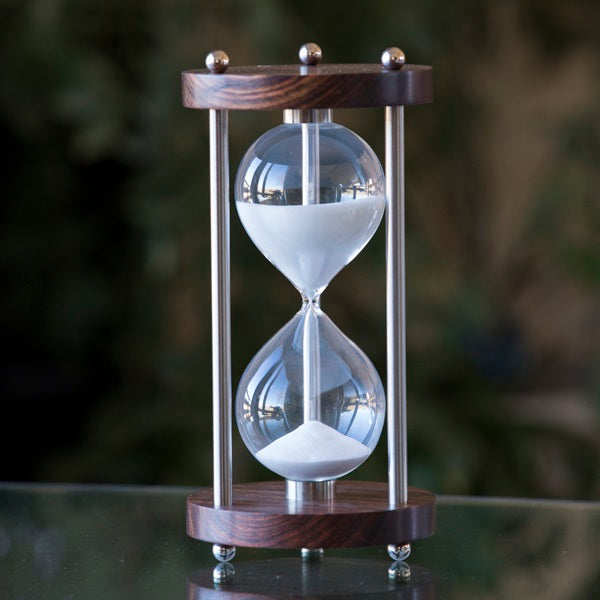 Premium Solid Chechen Wood Hourglass Kit with Metal Spindles - 30/60/90 Minute Sand Timer for Office, Classroom, Meditation & Home Decor