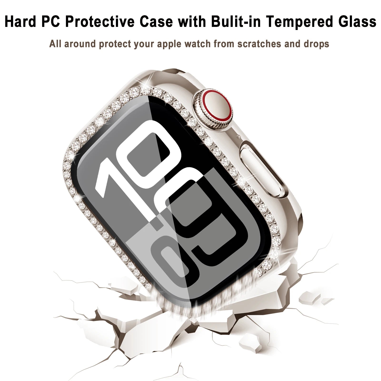 Sparkling Rhinestone Phone Case with Tempered Glass Screen Protector for iPhone 10 Series - Elegant Protection for Parties, Weddings & Special Occasions