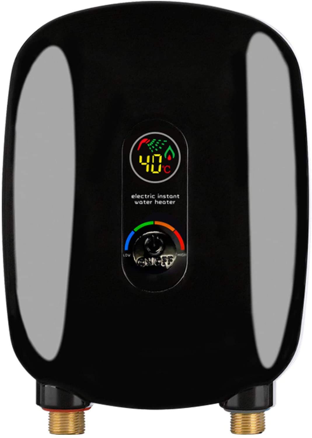 DNYSYSJ 220V 6KW Electric Tankless Water Heater with LCD Display - Instant Hot Water Heater for Kitchen, Bathroom Shower & Indoor Use (Black Knob) - Perfect for Small Homes, Apartments & Energy-Efficient Hot Water Solutions