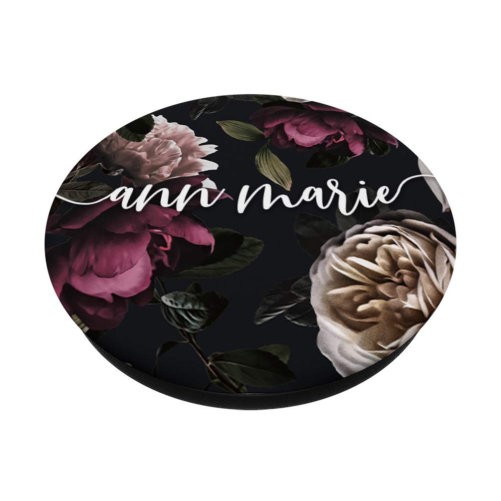 Ann Marie - Elegant Floral Personalized First Name PopSockets PopGrip | Swappable Phone & Tablet Grip for iPhone, Samsung | Perfect Gift for Women, Birthday, Christmas | Use for Phones, Tablets, E-readers