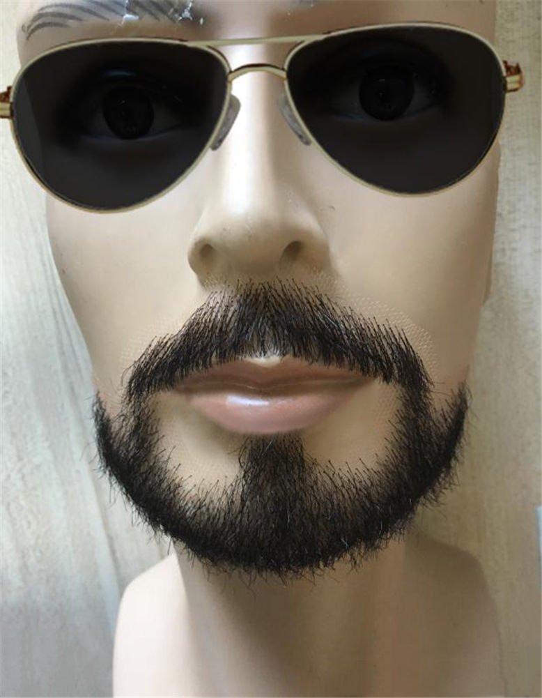 Remeehi Self-Adhesive Human Hair Beard & Mustache Costume Accessory #74 - Perfect for Cosplay, Halloween, Theater & Makeup Transformations