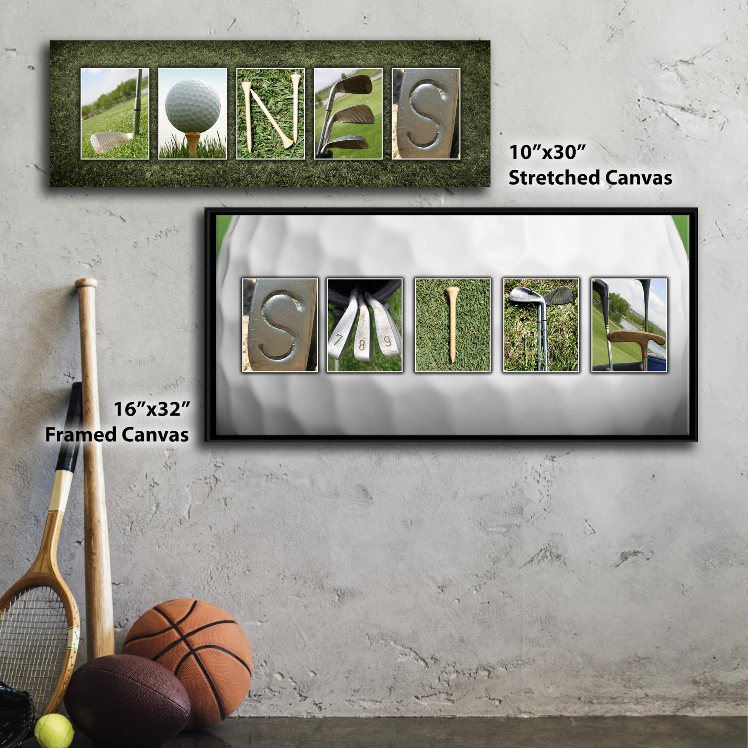 Personalized Golf Name Art Block Mount - Custom Golf Gift for Golfers & Enthusiasts - Perfect for Home, Office, or Man Cave Decor