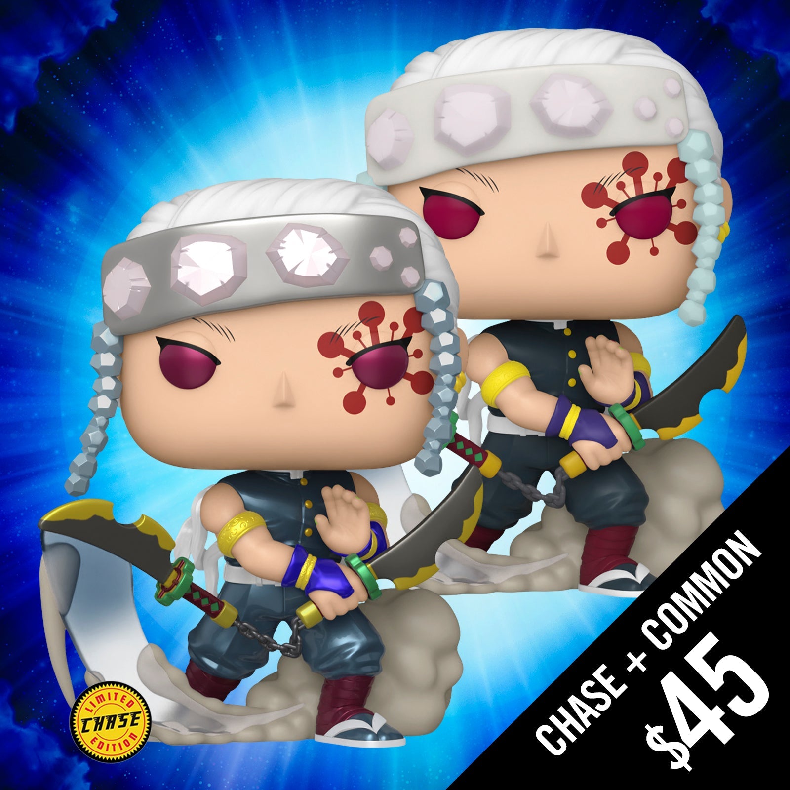 Pre Order: Funko Pop! Demon Slayer: Tengen Uzui #1533 (Chase + Common) - Anime Collectible Figure for Fans & Gift - Perfect for Display, Collection & Cosplay Inspiration (June 2024)