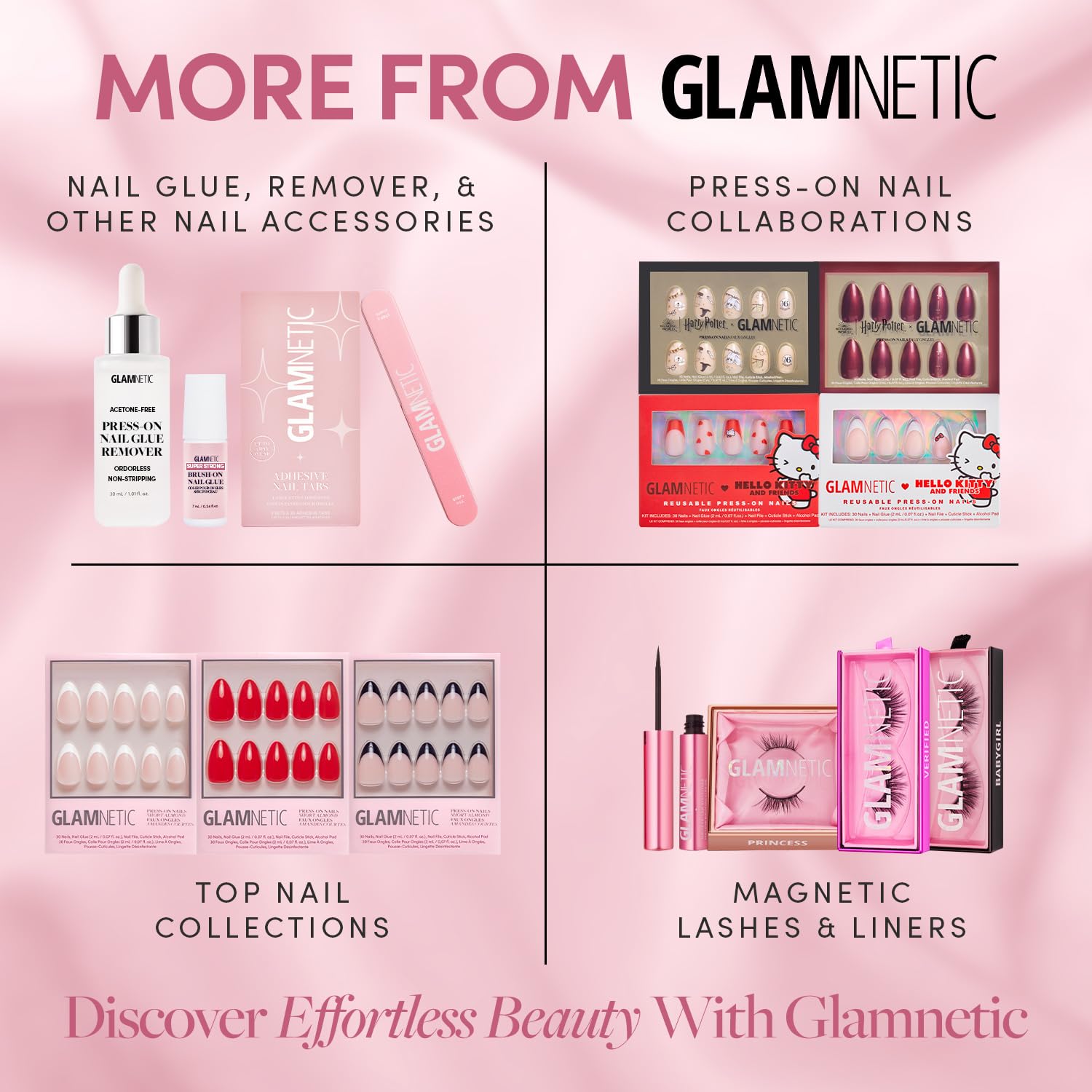 Glamnetic Press On Nails - Snowdrift | Opaque Gradient Ombre & Snowflake Design Short Almond Fake Nails, Reusable Stick On Nails with Glue | Salon Quality Manicure | 15 Sizes - 30 Piece Kit | Perfect for Holidays, Parties & Special Occasions