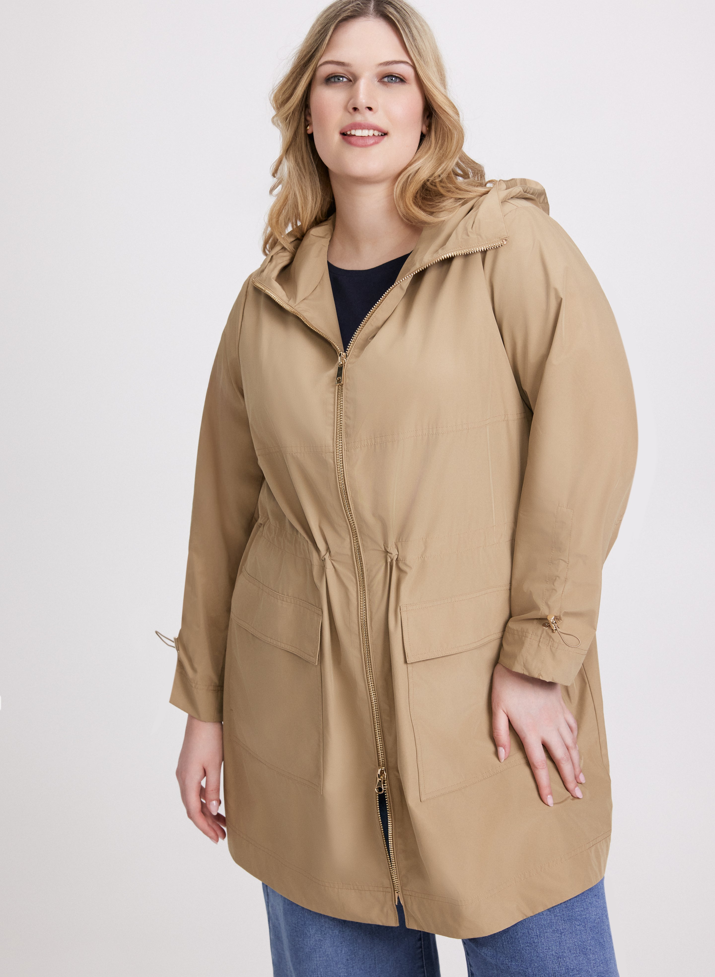 Waterproof Hooded Raincoat with Elastic Waist - Lightweight & Windproof Outdoor Jacket for Hiking, Camping & Commuting