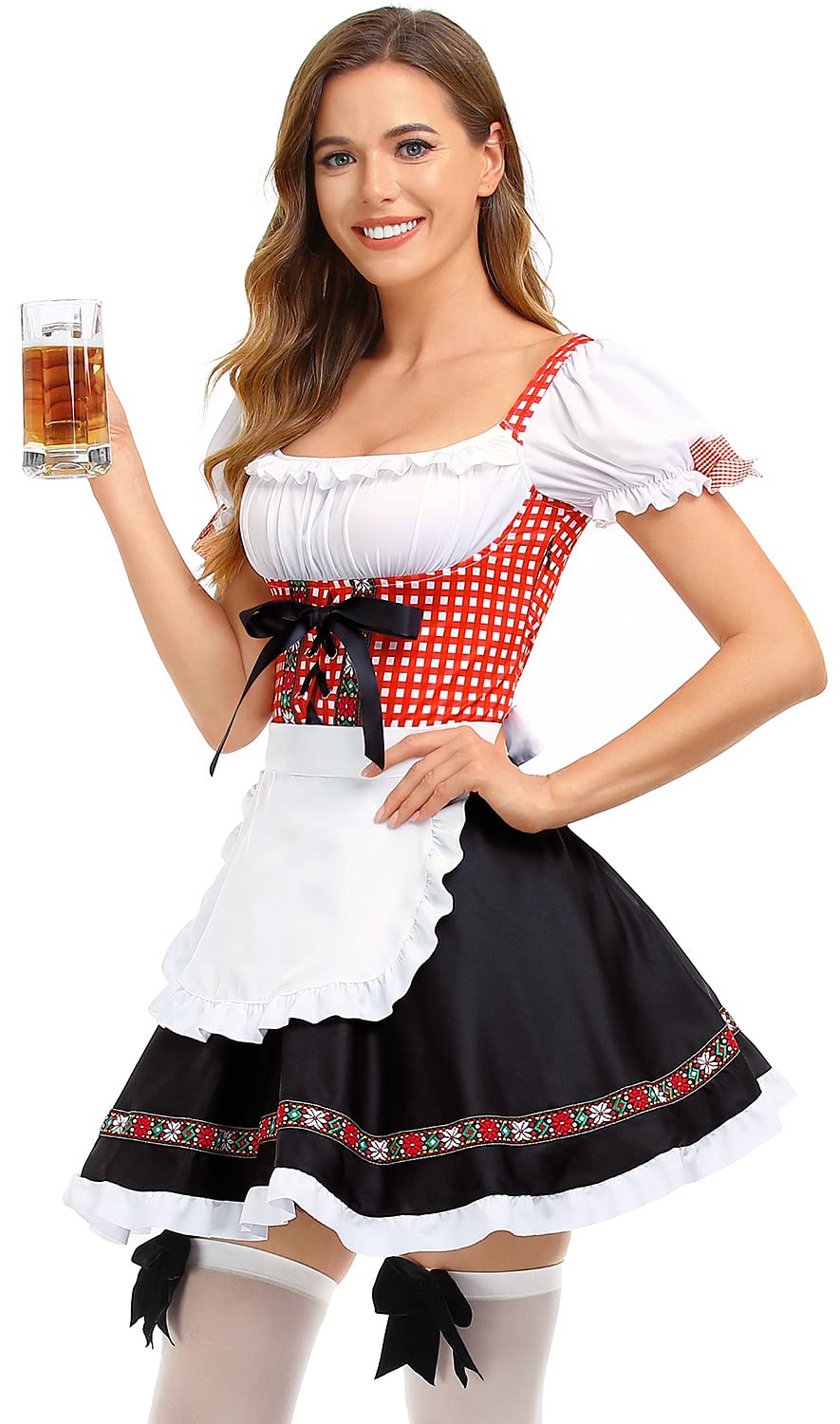 Authentic Bavarian Oktoberfest Dirndl Dress for Women - 2-Piece German Traditional Costume for Beer Festival & Carnival | Perfect for Oktoberfest Parties, Halloween, and Themed Events