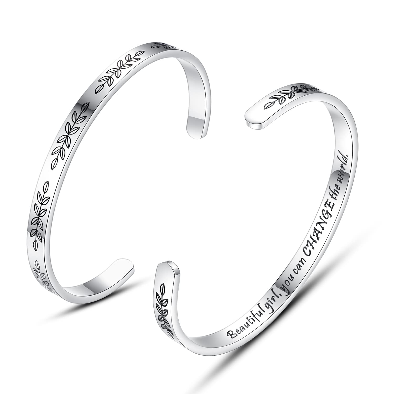 Personalized Cuff Bracelets for Women & Teen Girls - Best Friend, Sister, Mom, Daughter, Granddaughter - Custom Jewelry Gift for Birthday, Mother's Day, Christmas, Easter - Perfect for Everyday Wear & Special Occasions