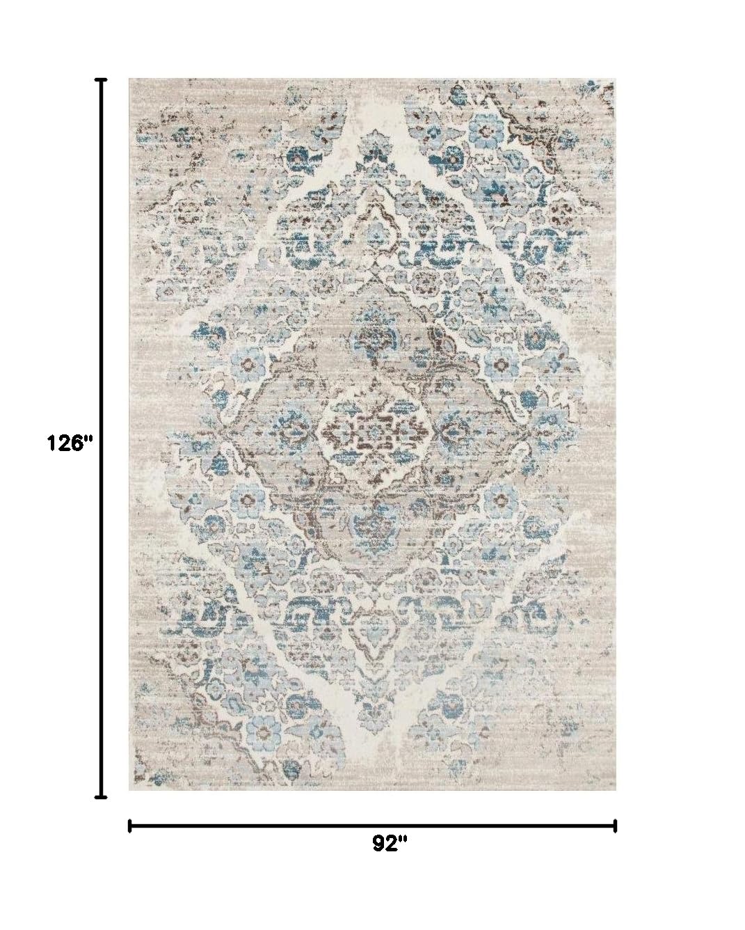 8x11 Cream Area Rugs - Soft Plush Shag Carpet for Living Room, Bedroom, and Office - Non-Slip Backing, Easy to Clean, Durable Floor Mat (4620)
