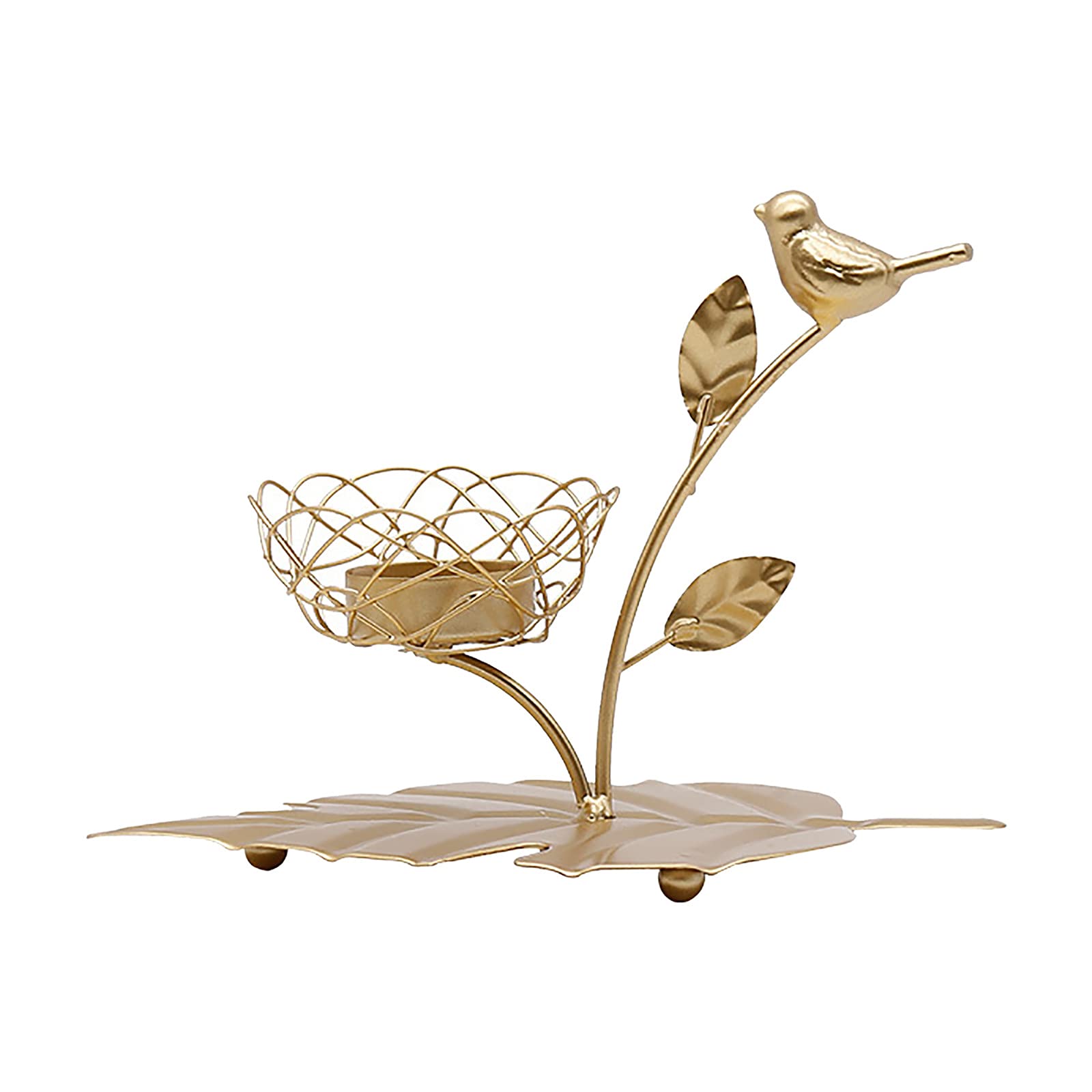 Funny Christmas Tree Ornaments 2021 - Farmhouse & Nordic Style Iron Bird Candle Holder with Creative Flowers for Holiday Decor, Wedding Centerpiece & Home Decoration | Perfect for Christmas, Parties & Seasonal Displays