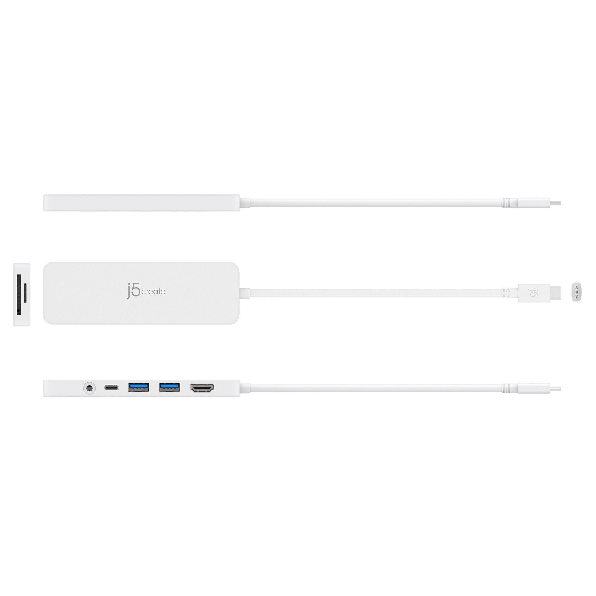 USB C Multi Port Hub with Power Delivery - 4-in-1 USB C Hub Adapter for MacBook Pro/Air, Laptop - Fast Charging, HDMI, USB 3.0 - Perfect for Home Office, Travel & Workstations