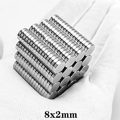 100PCS 8x2mm Neodymium Disc Magnets - Strong Round Rare Earth Magnets 8mm x 2mm for DIY Crafts, Science Projects, Whiteboard & Refrigerator Organization