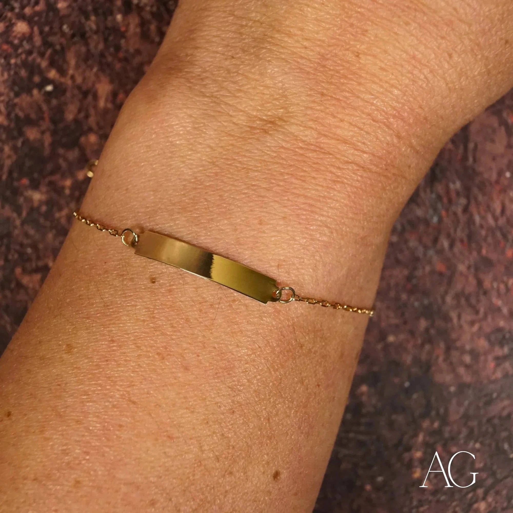 18K Solid Gold Kids ID Bracelet - Personalized Name Jewelry for Children - Perfect for Birthdays, Gifts & Special Occasions