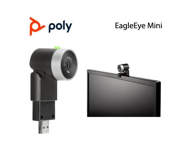 Plantronics Poly Voyager 5200 UC Bluetooth Headset with EagleEye Mini Webcam Bundle (217912-99) - Noise Cancelling Wireless Headset for Office, Remote Work & Video Conferencing