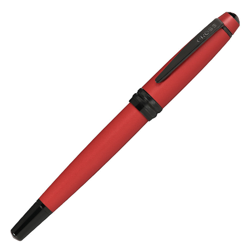 Premium Cross Bailey Fountain Pen - Red Lacquer with Black Trim - Luxury Writing Instrument for Business, Calligraphy & Gift Giving