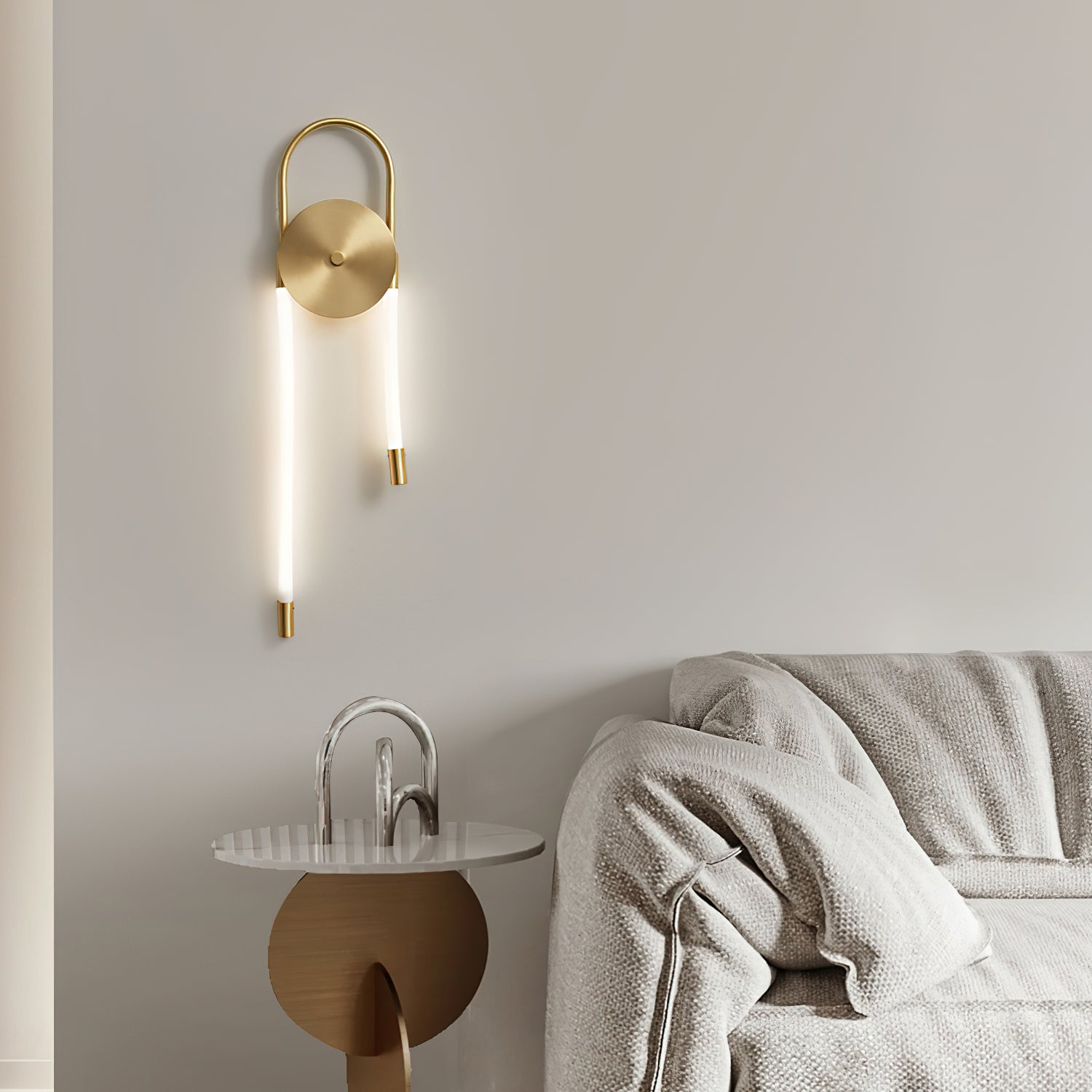 Modern LED Necklace Loop Wall Lamp - Stylish Home Decor Lighting for Living Room, Bedroom & Office - Energy Efficient & Adjustable Brightness